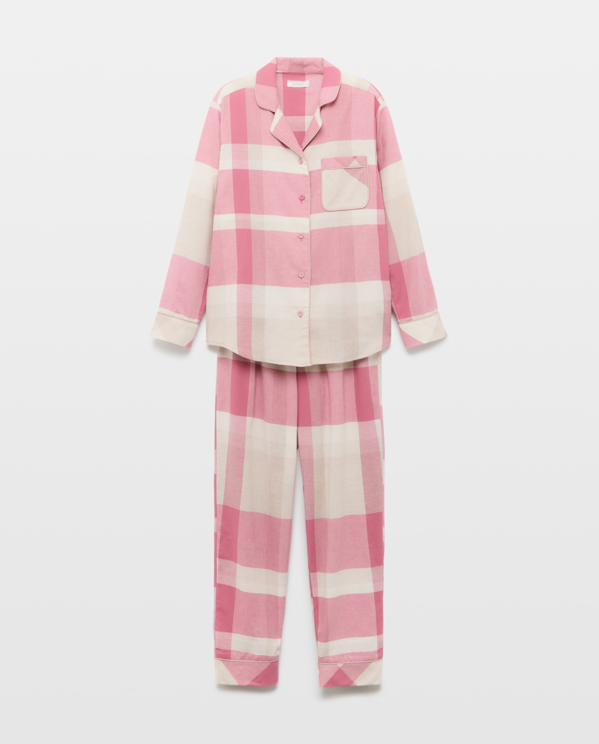Pijama com botões Rosa-3