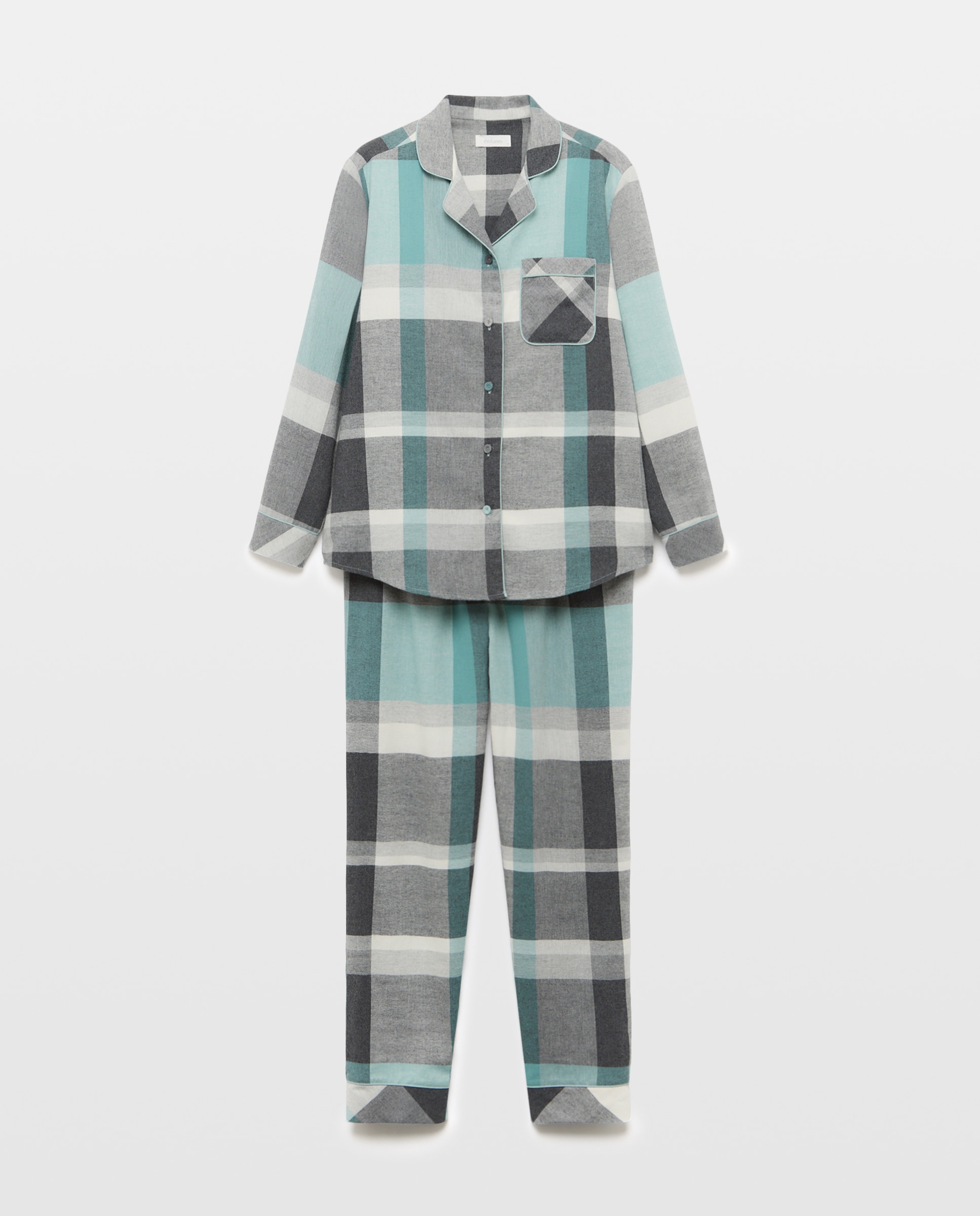 Pijama com botões Verde-3
