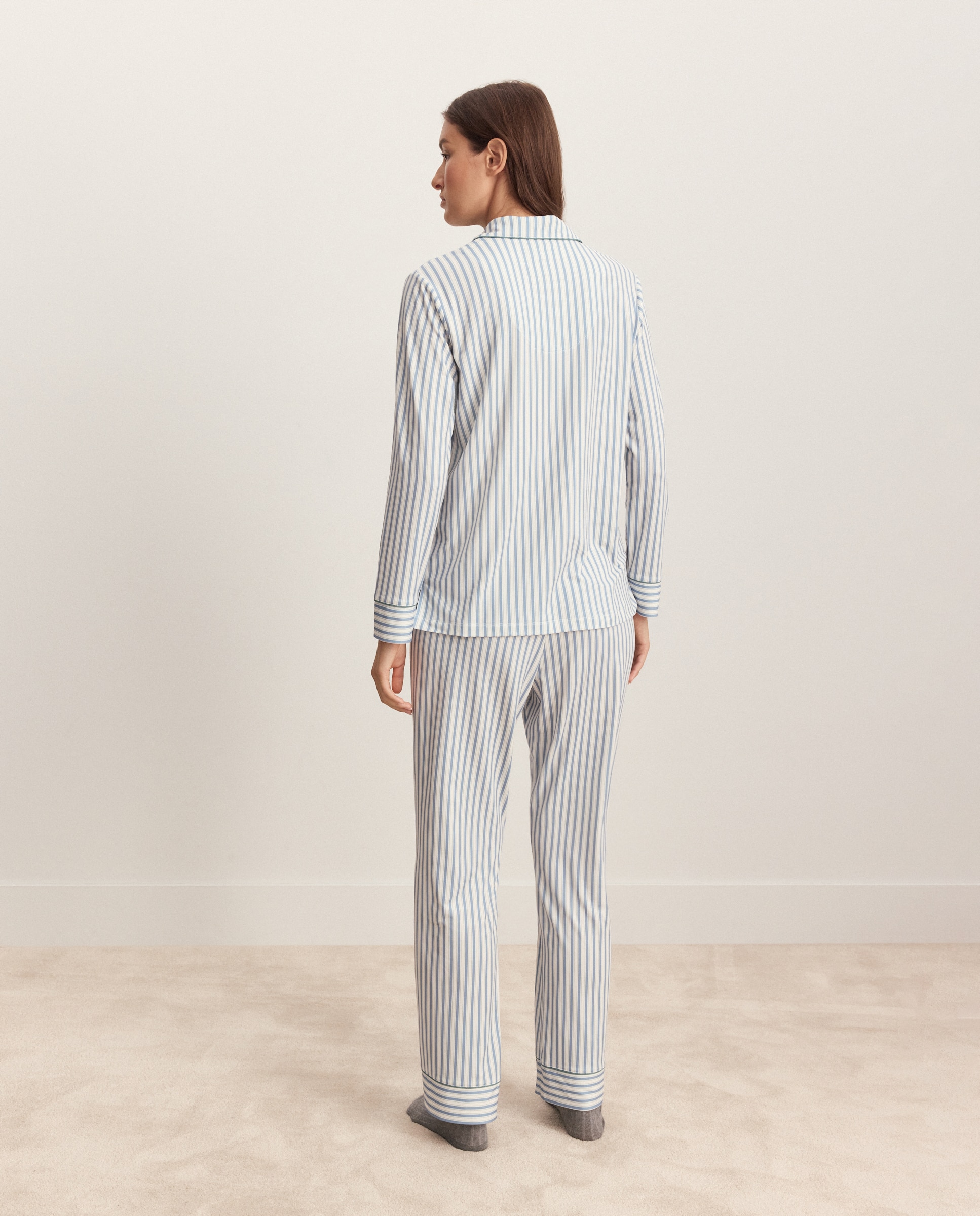 Pijama com botões Azul-2