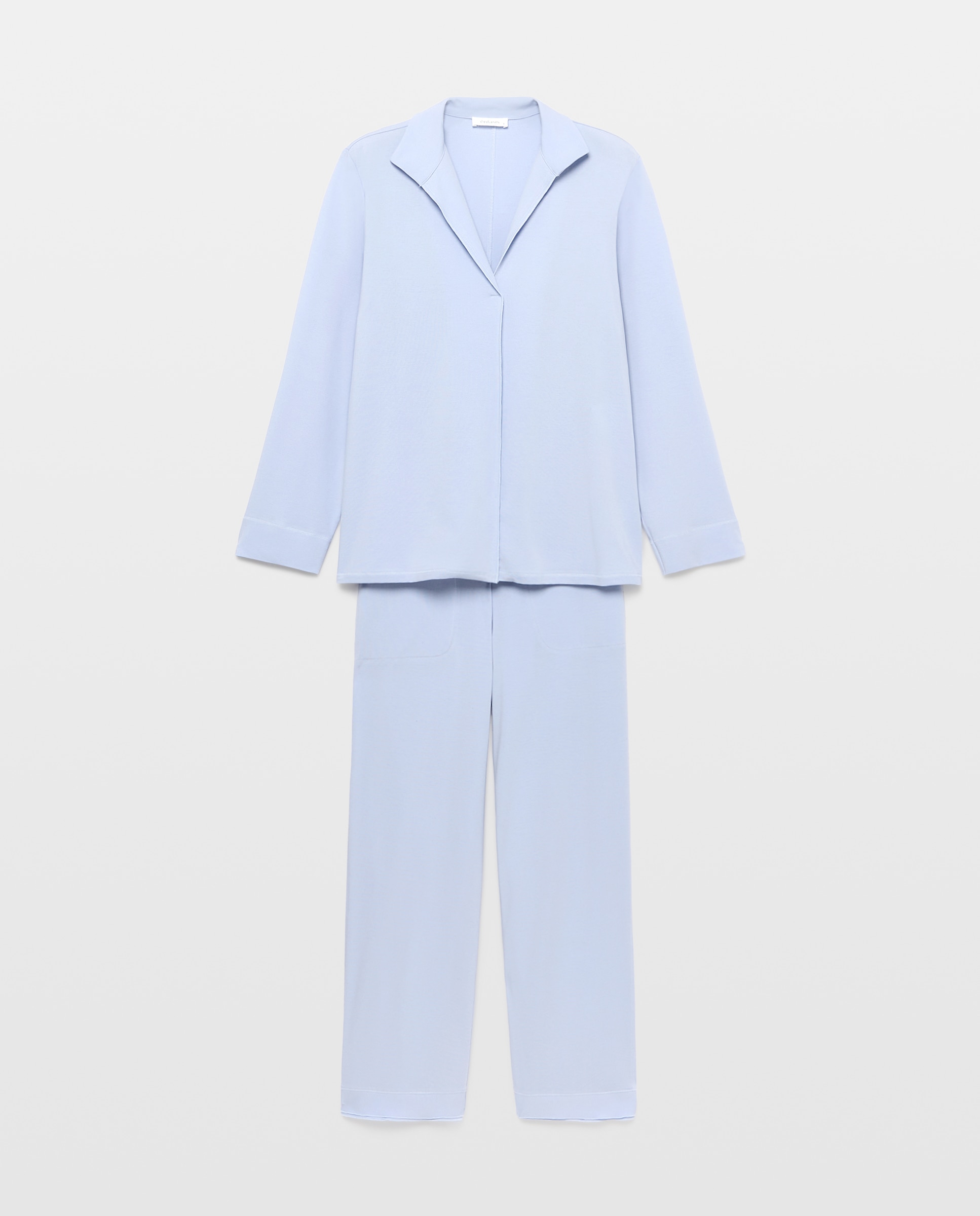 Pijama Camiseiro com Detalhes 410 Azul Claro-4