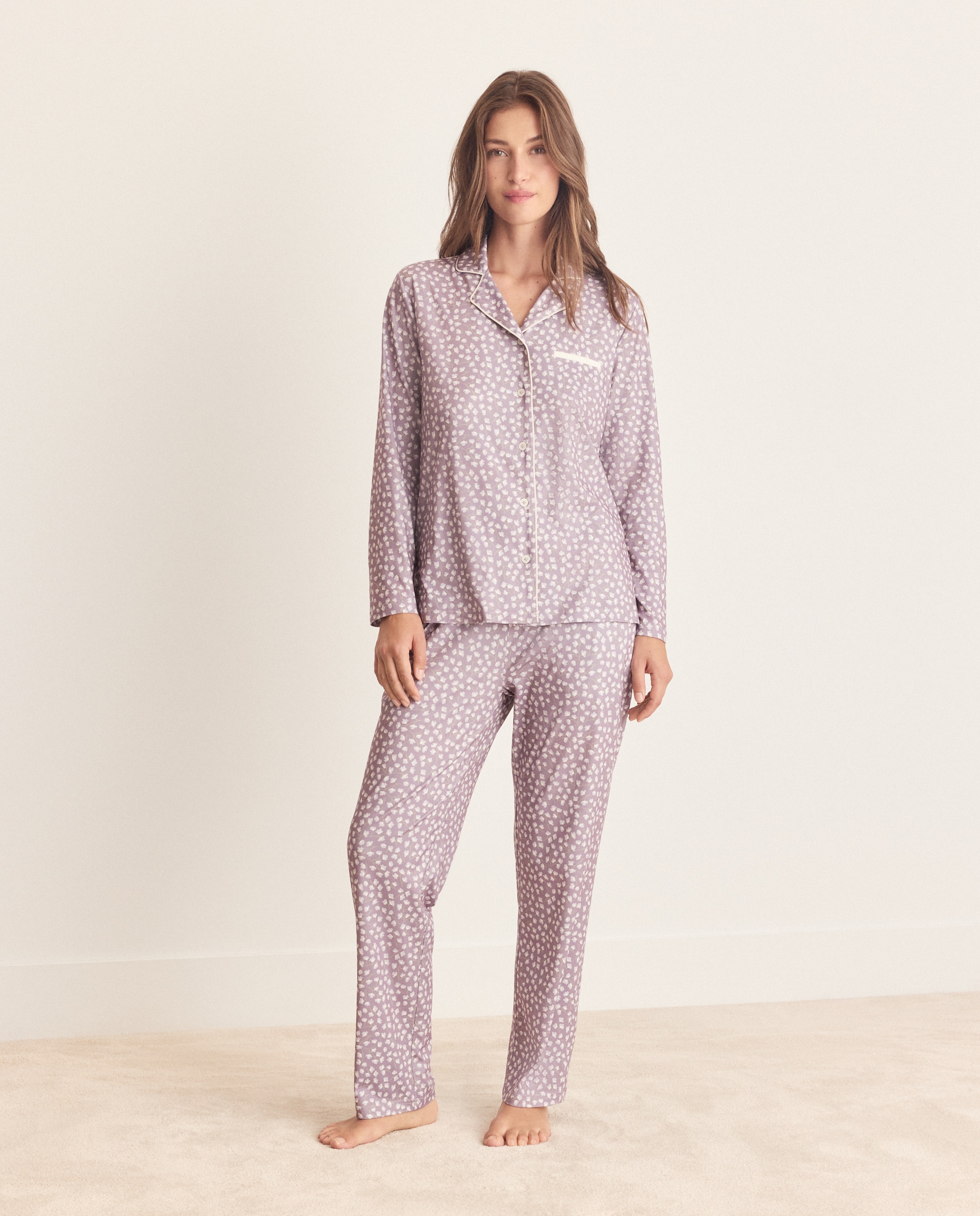 Imagen 0 de Pijama completo estampado de mujer Multicolor