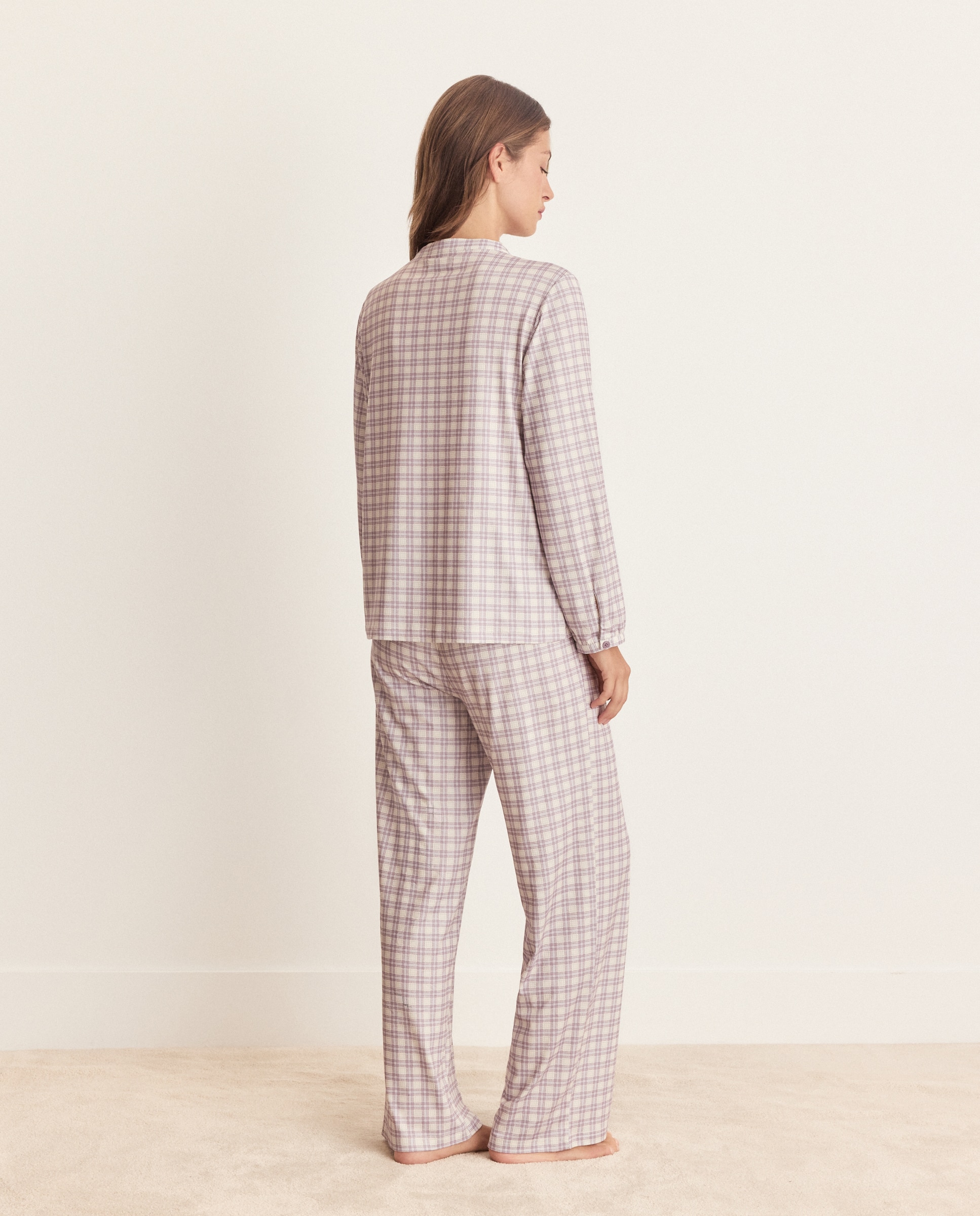 Pijama completo estampado de mujer - Énfasis - Morado Morado-2