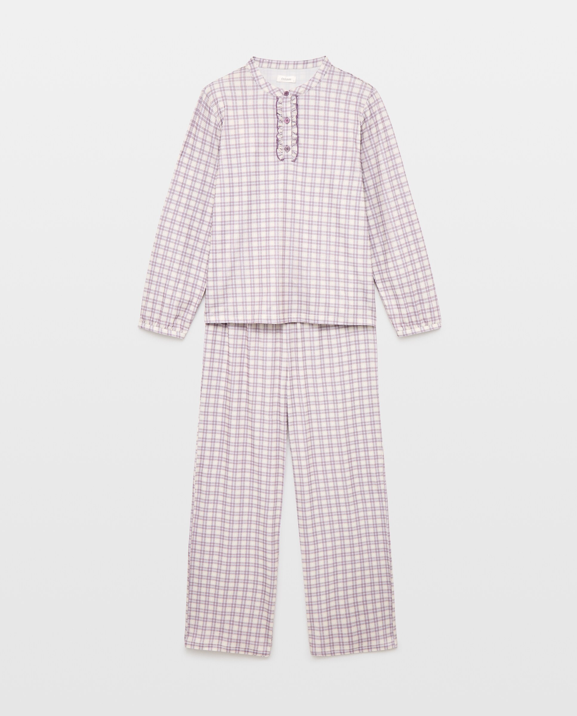 Pijama completo estampado de mujer - Énfasis - Morado Morado-3