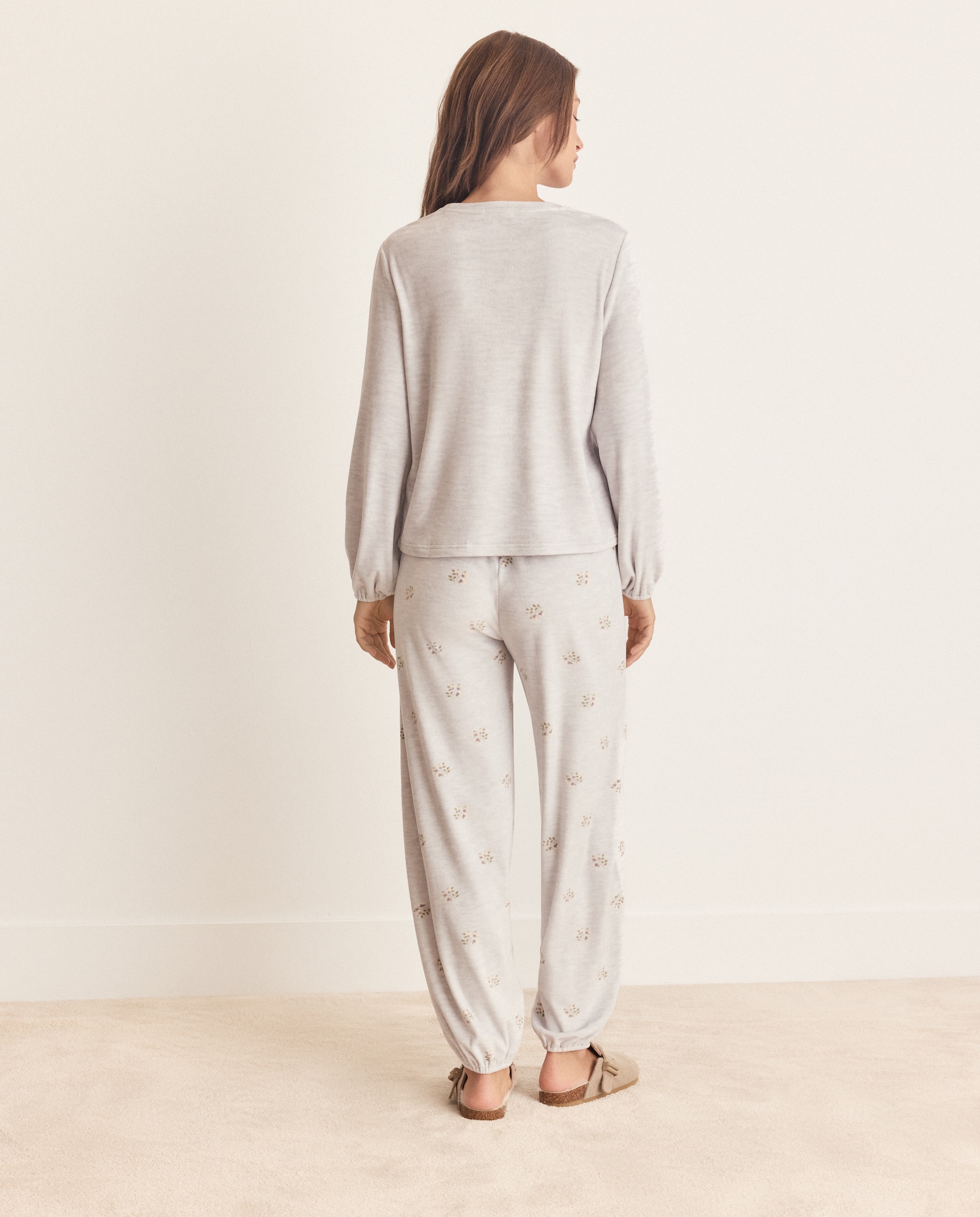 Pijama completo liso de mujer - Énfasis - 820 Gris medio 820 Gris medio-2