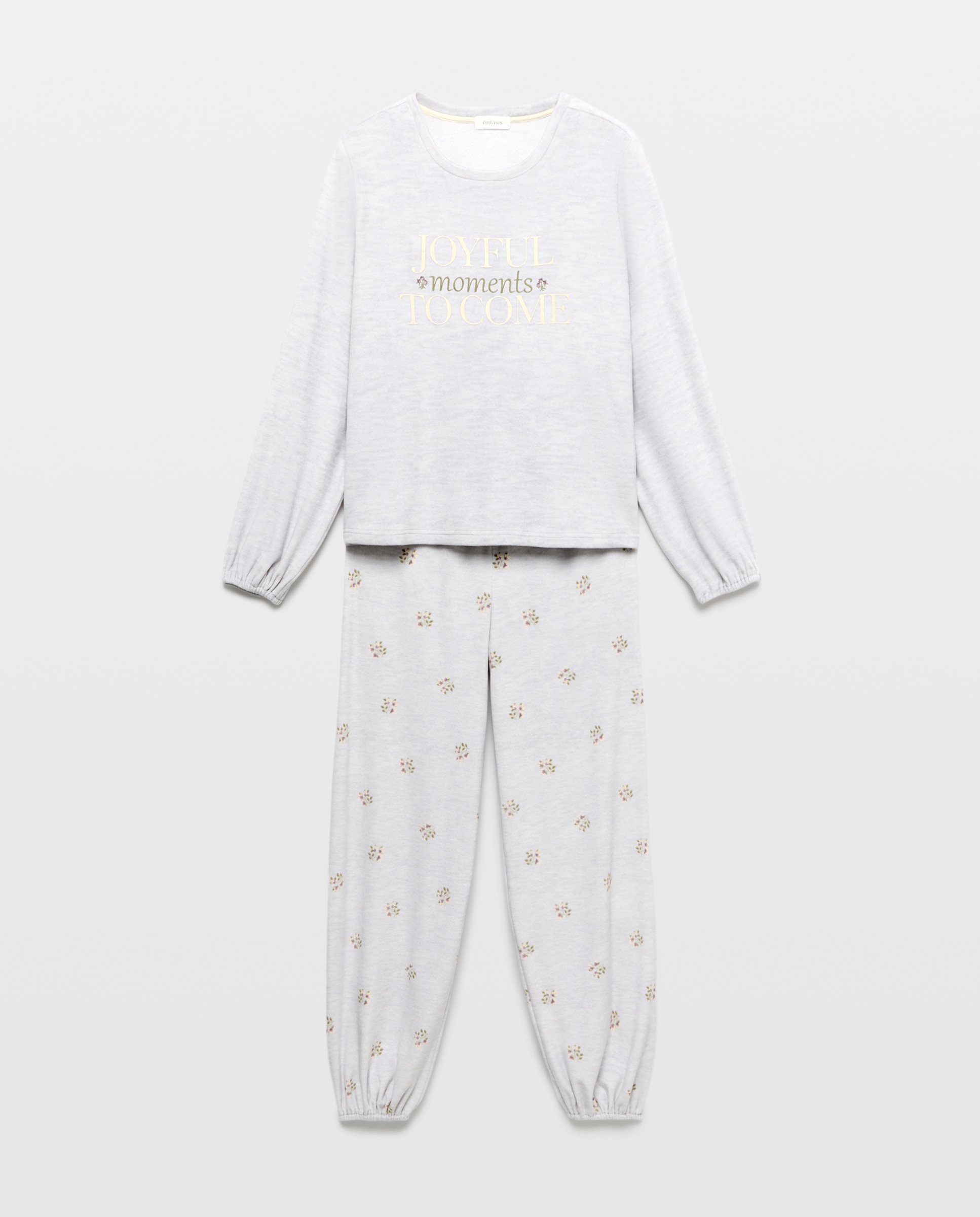Pijama completo liso de mujer - Énfasis - 820 Gris medio 820 Gris medio-3