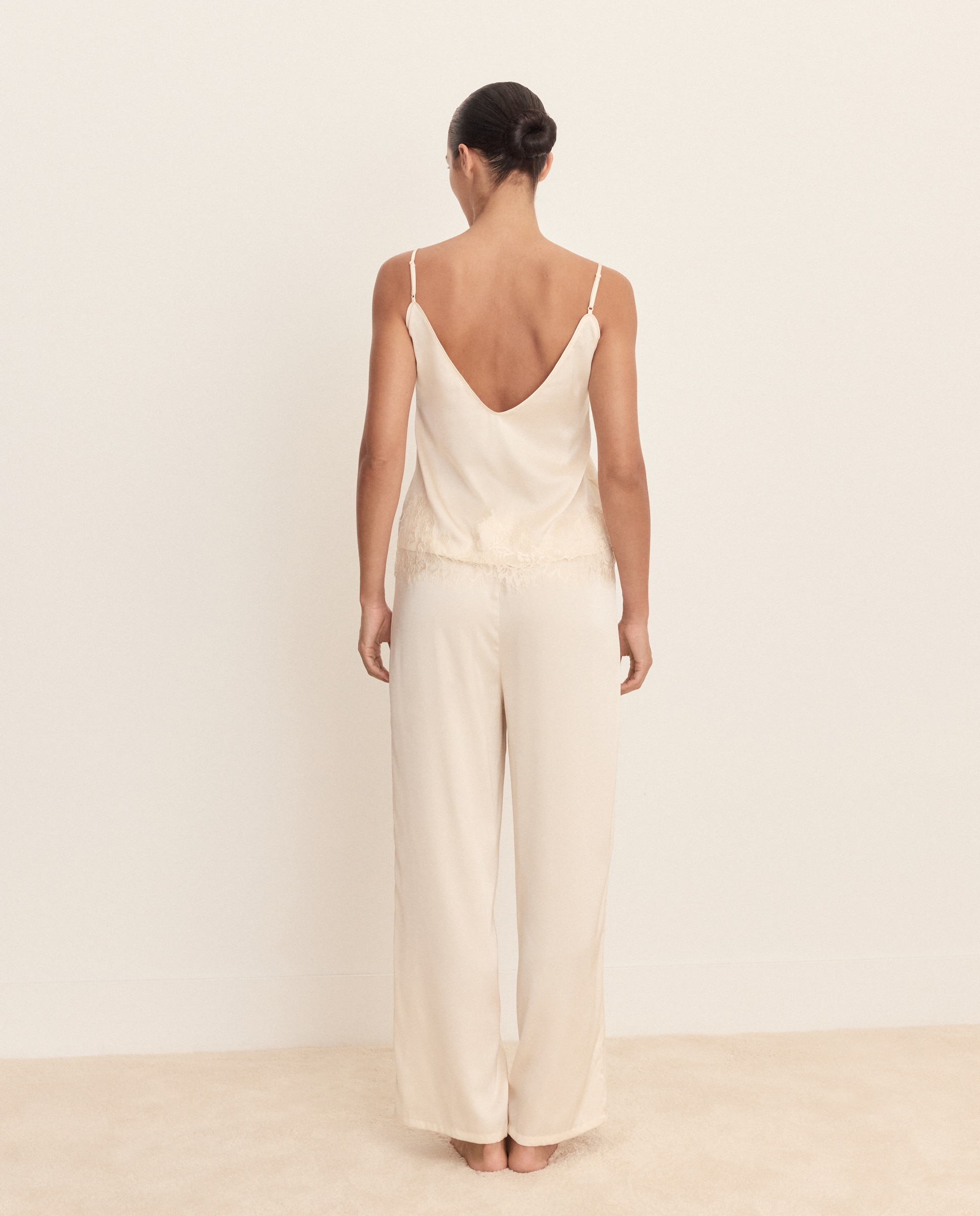 Pijama tirantes de mujer con pantalón largo de satén - Énfasis - 150 Vainilla 150 Vainilla-3