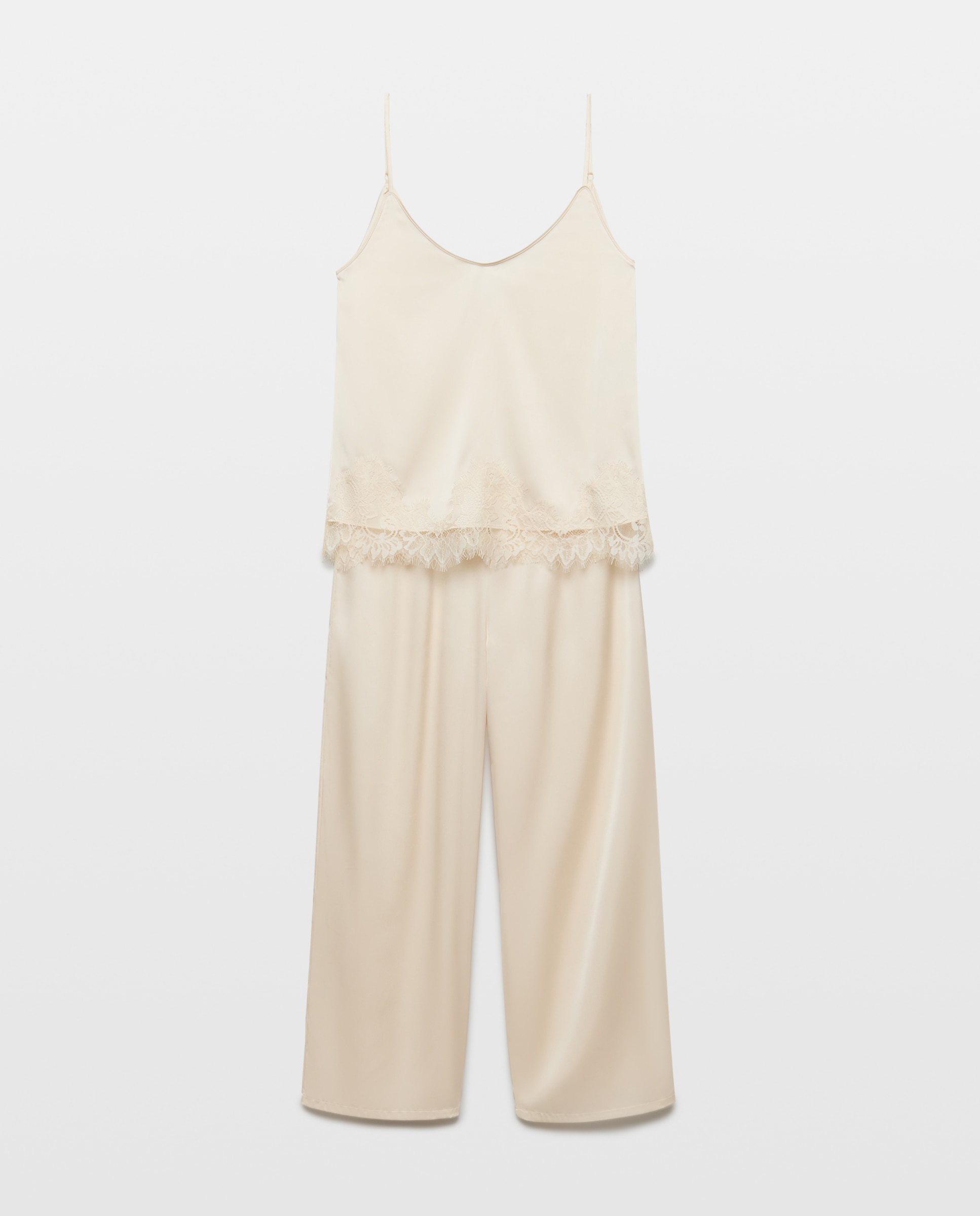 Pijama tirantes de mujer con pantalón largo de satén - Énfasis - 150 Vainilla 150 Vainilla-4