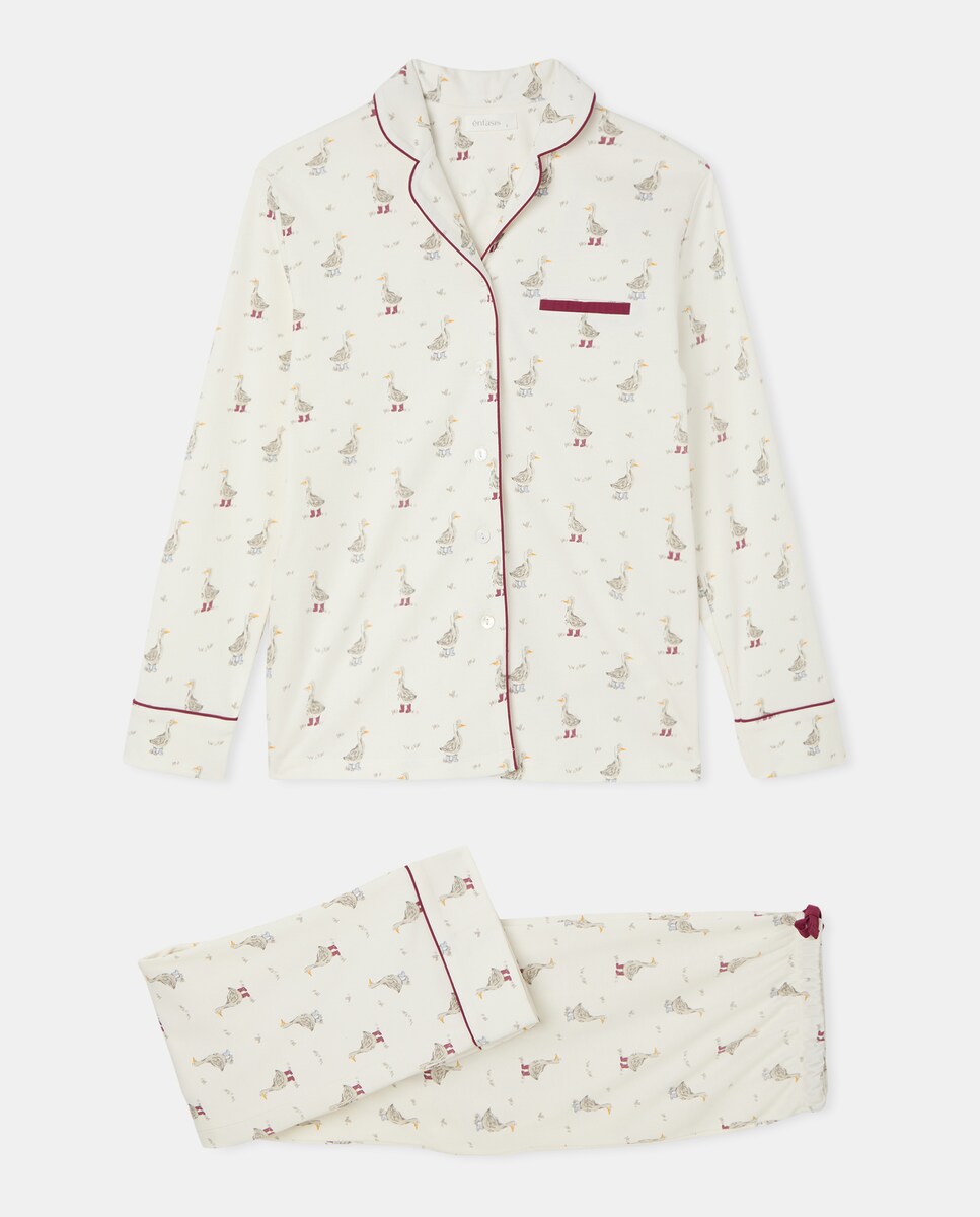 Pijama Camiseiro Branco-4