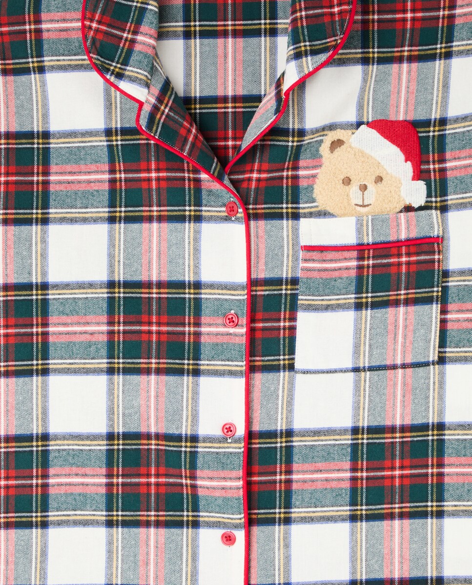 Pijama aos Quadrados Natalício Vermelho-5