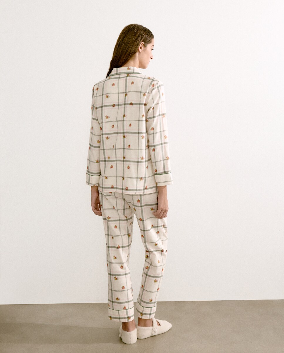 Pijama Camiseiro Estampado Branco-2