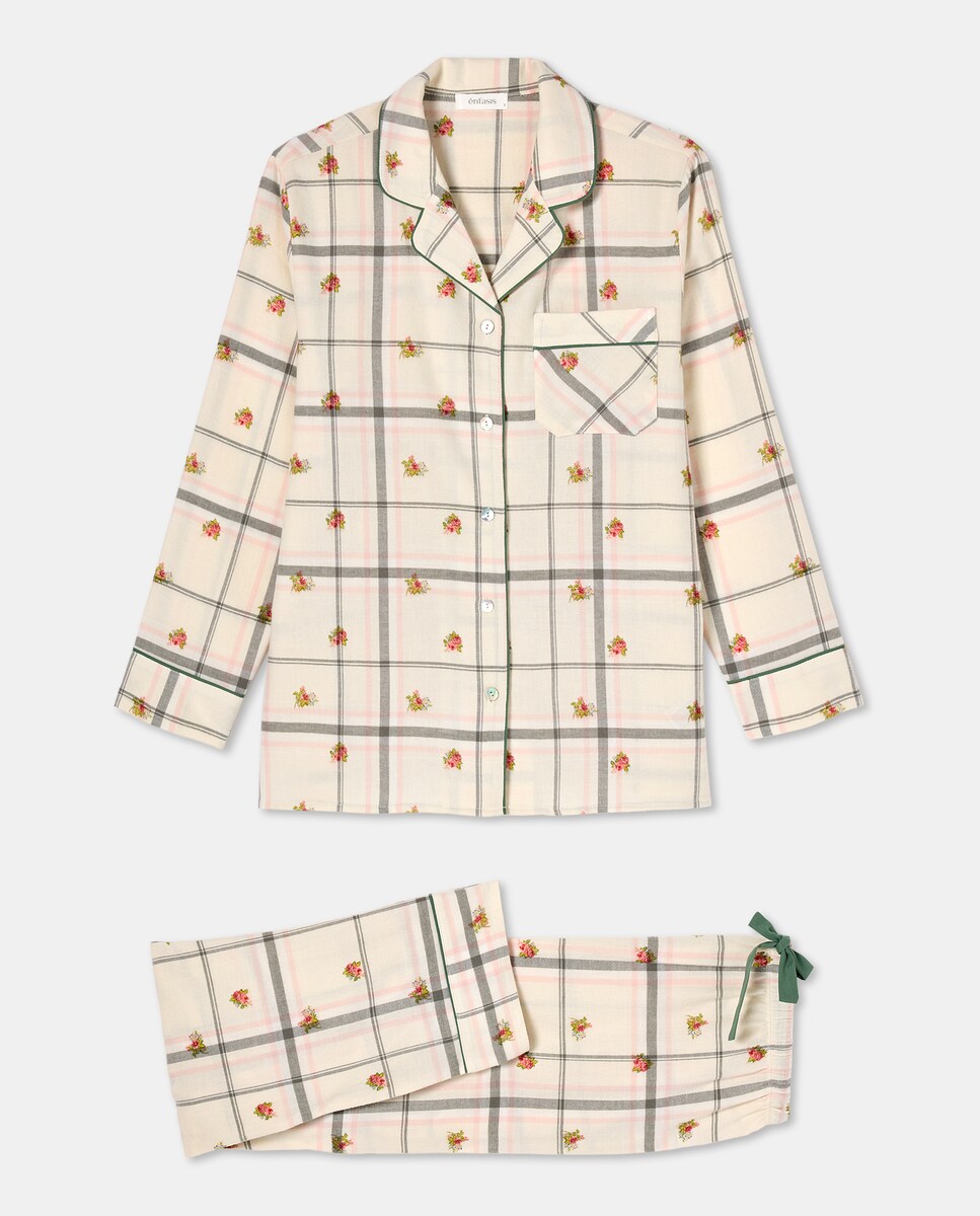 Pijama Camiseiro Estampado Branco-4