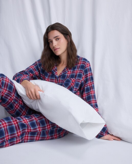 Pijama camisero de mujer de cuadros