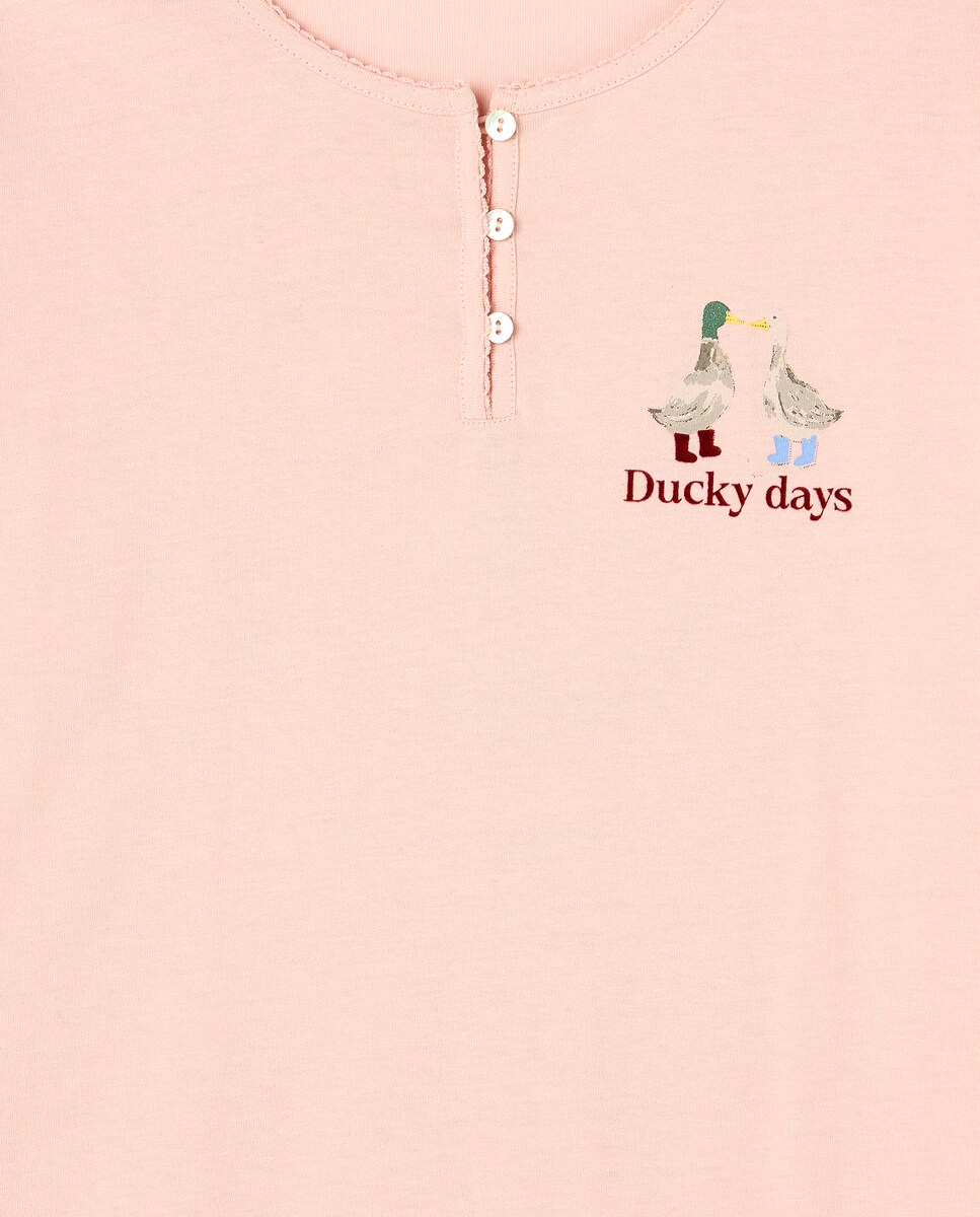 Pijama de Algodão Estampado Vermelho-5