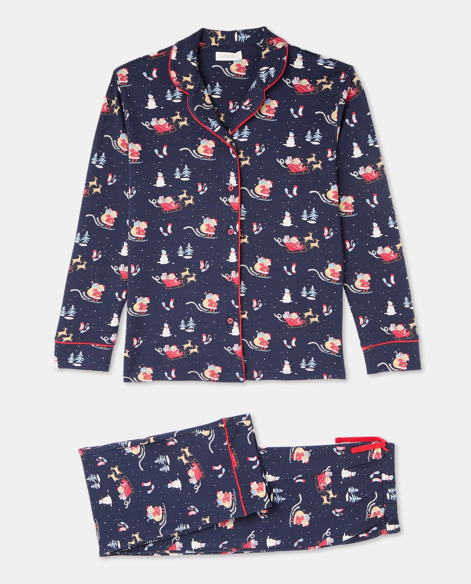 Pijama Natalício Azul-5