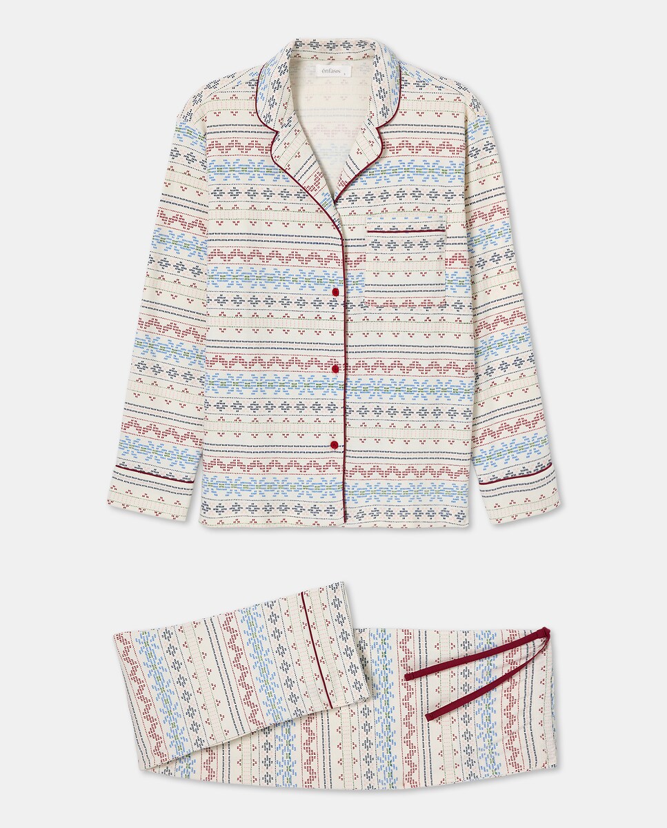 Pijama Camiseiro Estampado Multicolor-5