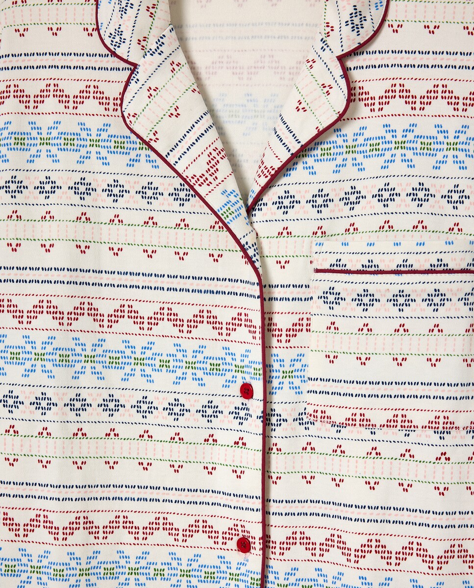 Pijama Camiseiro Estampado Multicolor-6