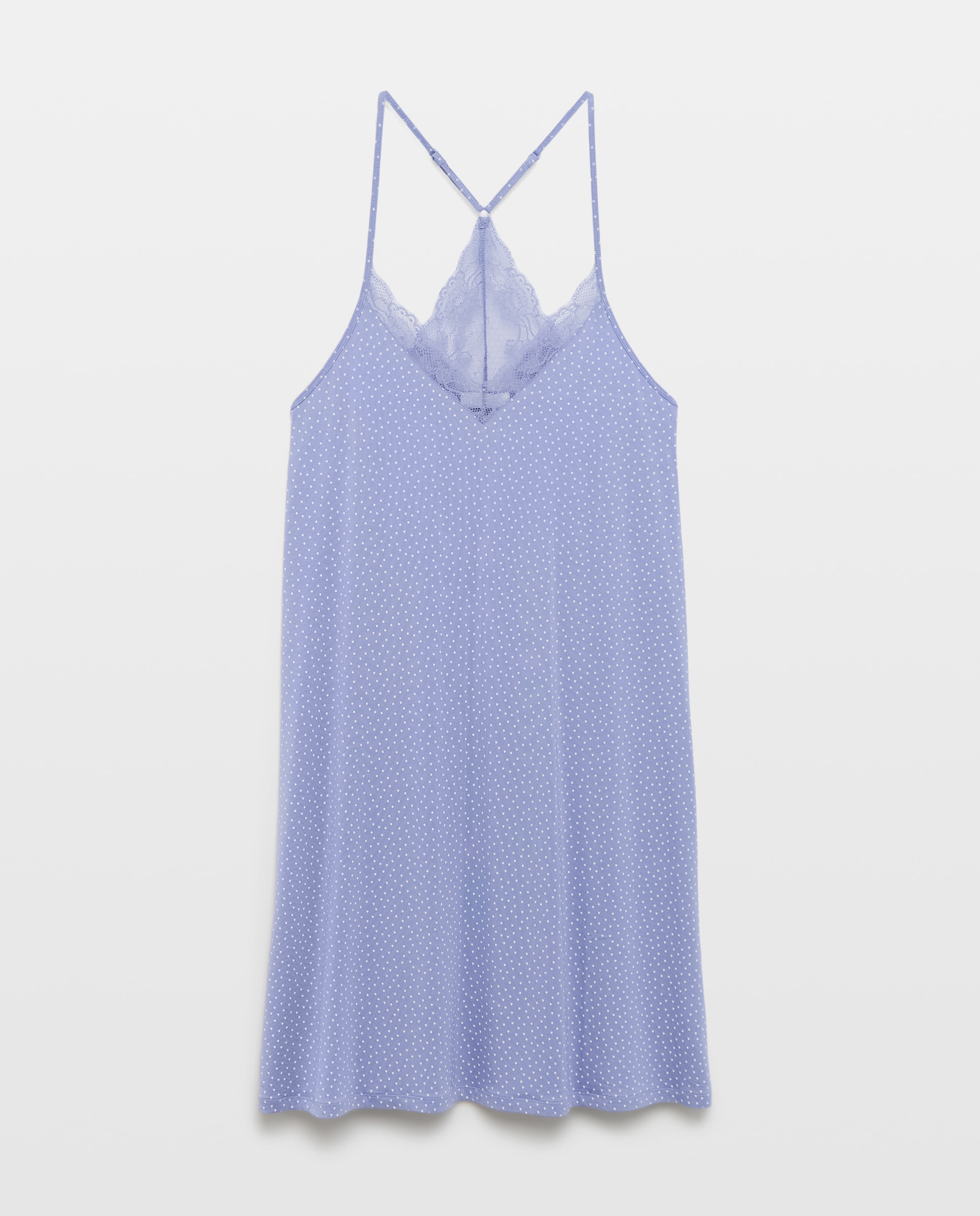 Camisa de Dormir de Viscose com Estampado Azul-3
