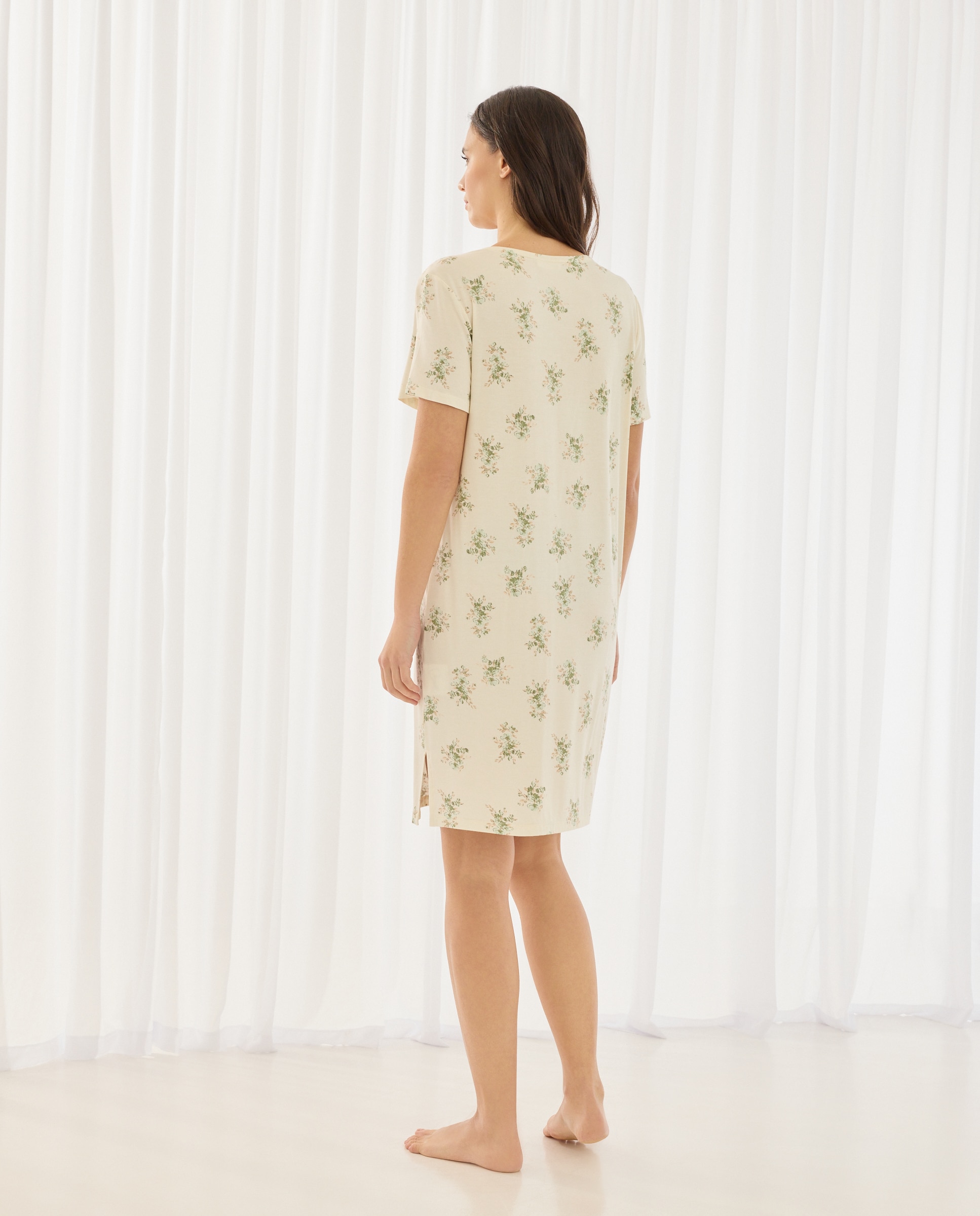 Camisa de Dormir com Estampado de Fantasia Branco-2