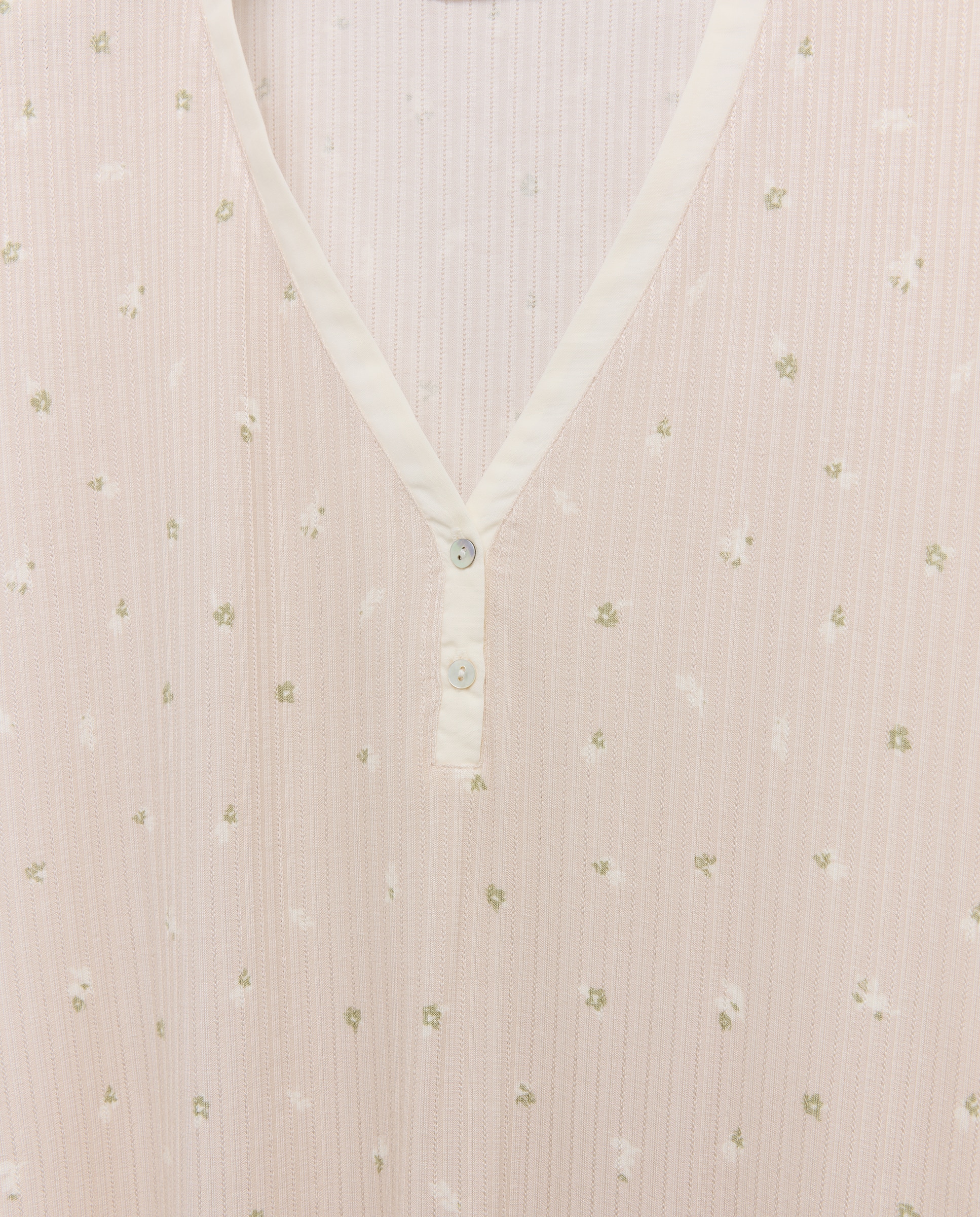 Camisa de Dormir Lisa com Decote em Bico Rice Paper-4