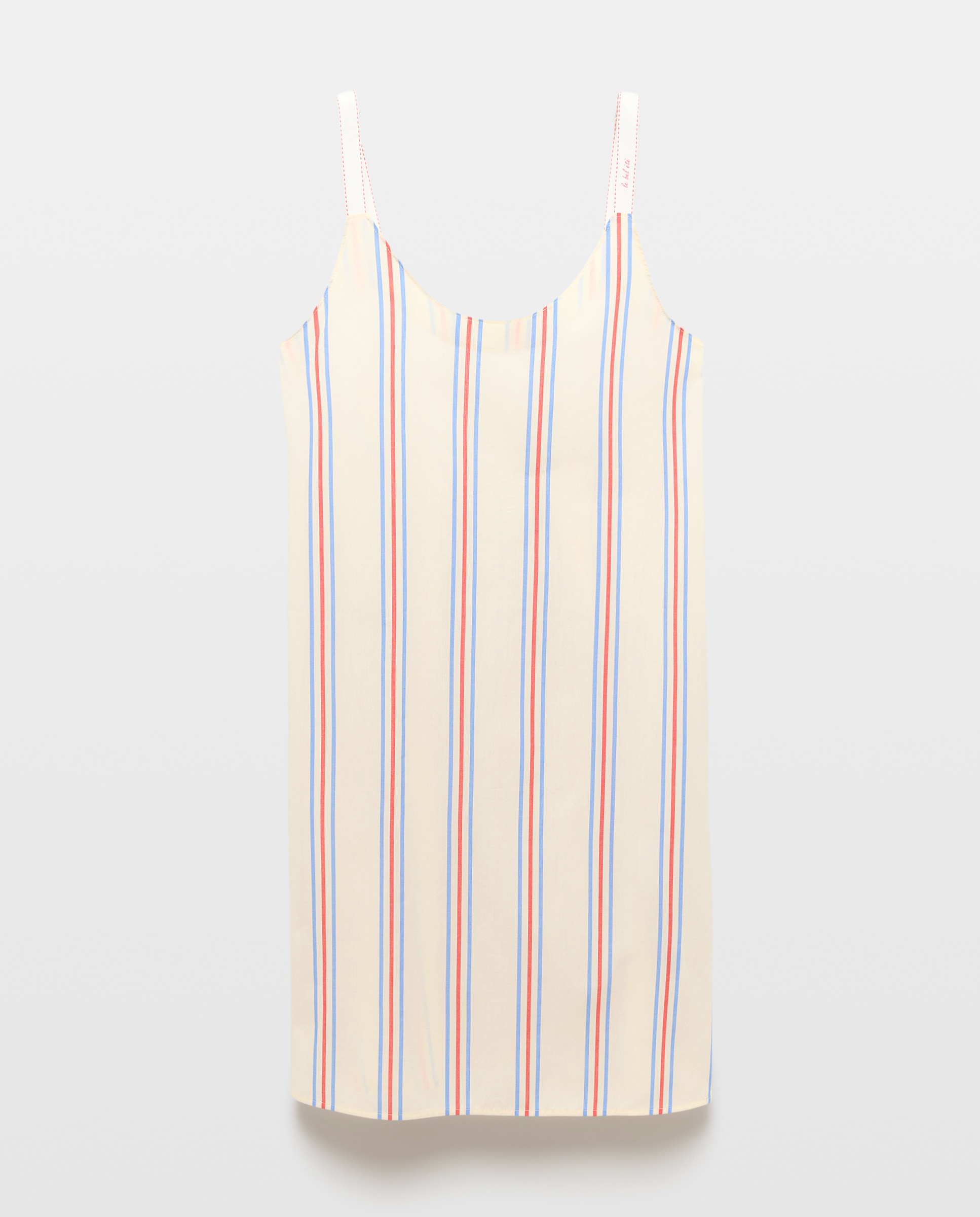 Camisón de tirantes con rayas tejidas - Énfasis - Blanco Blanco-5