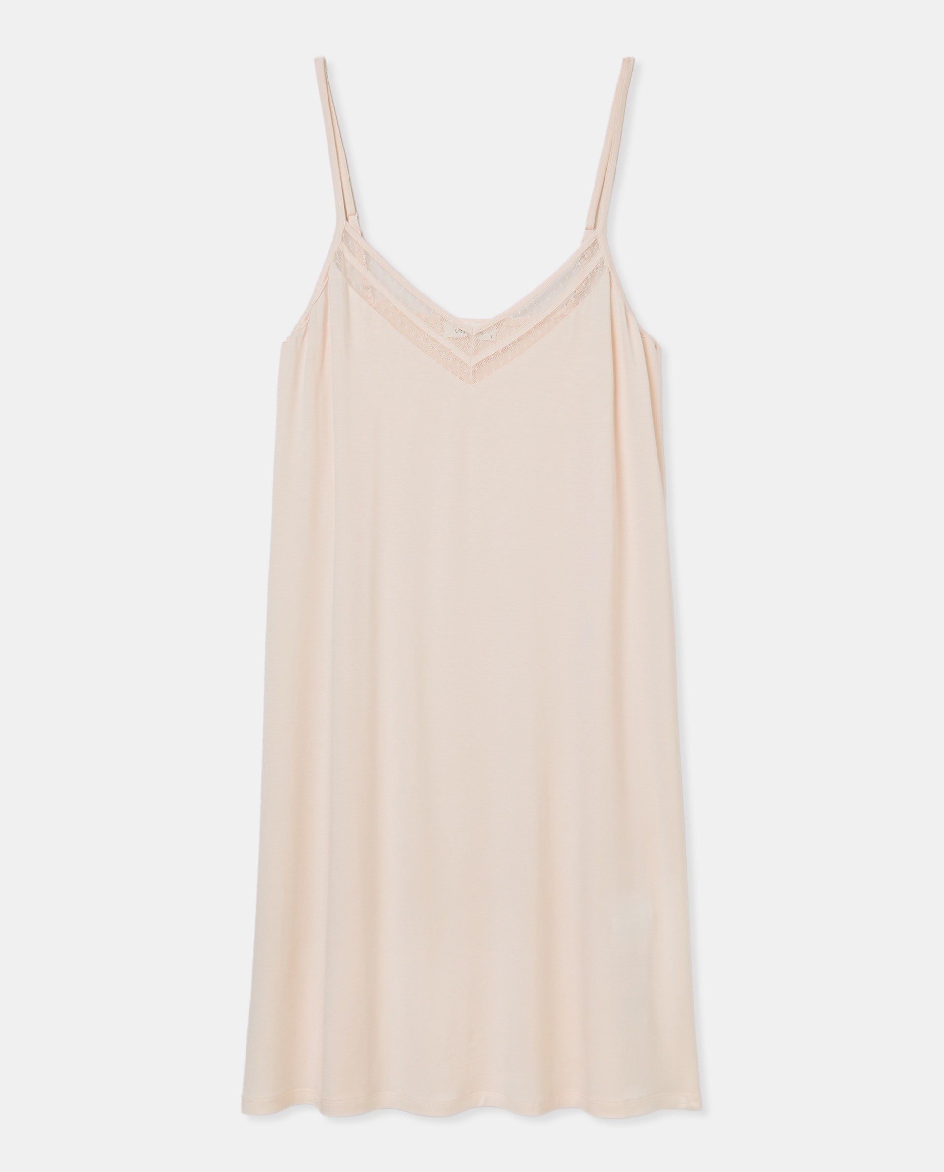 Camisa de Dormir pelo Joelho com Alças 120 Cru-4