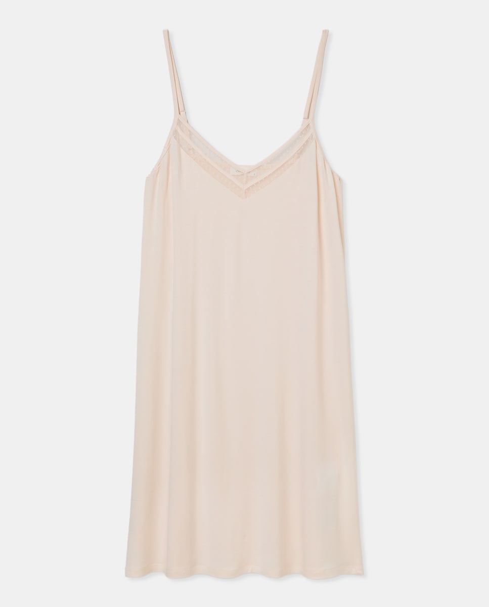 Camisa de Dormir pelo Joelho com Alças 120 Cru-4