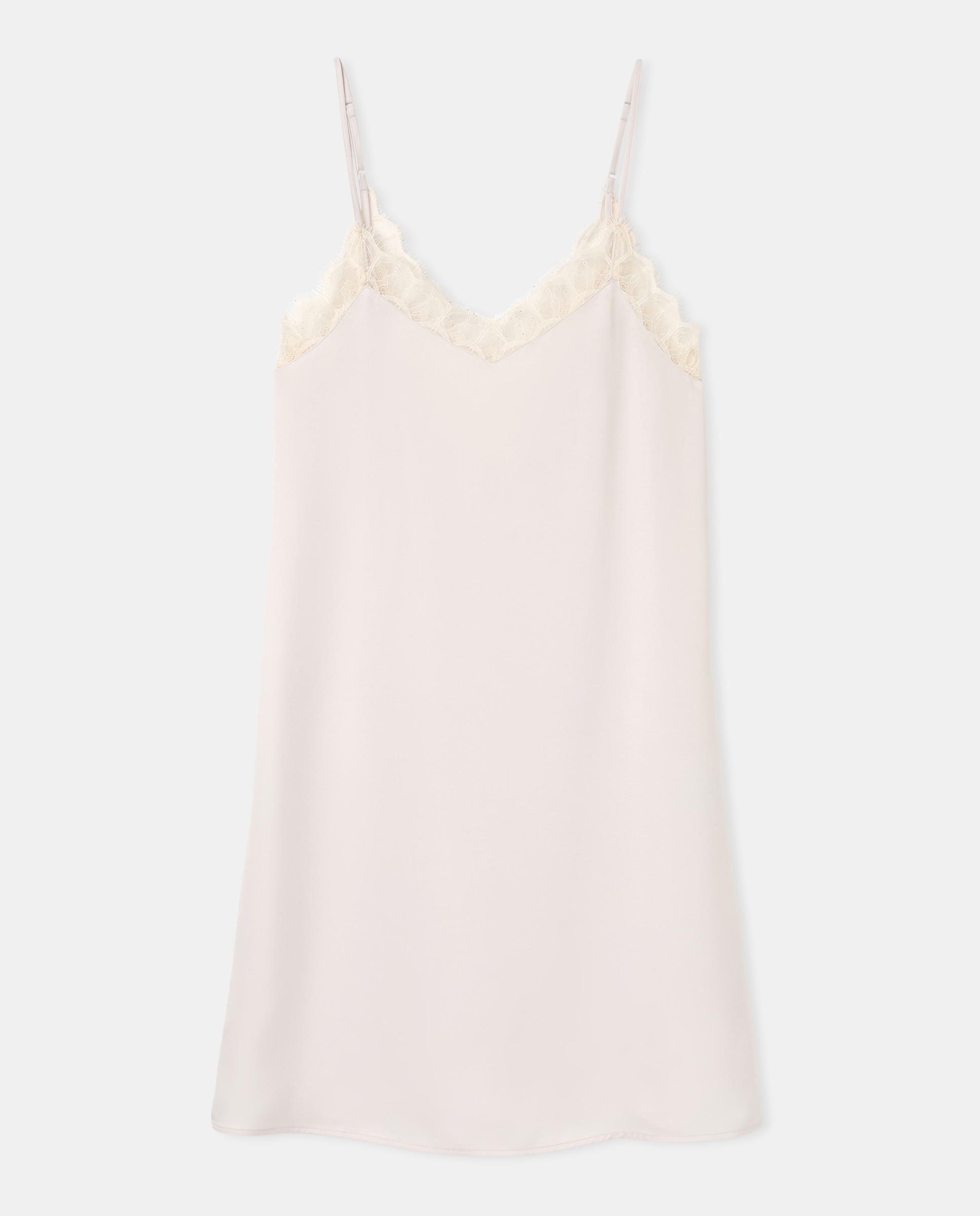 Camisa de Dormir Comprida Acetinada Branco-4