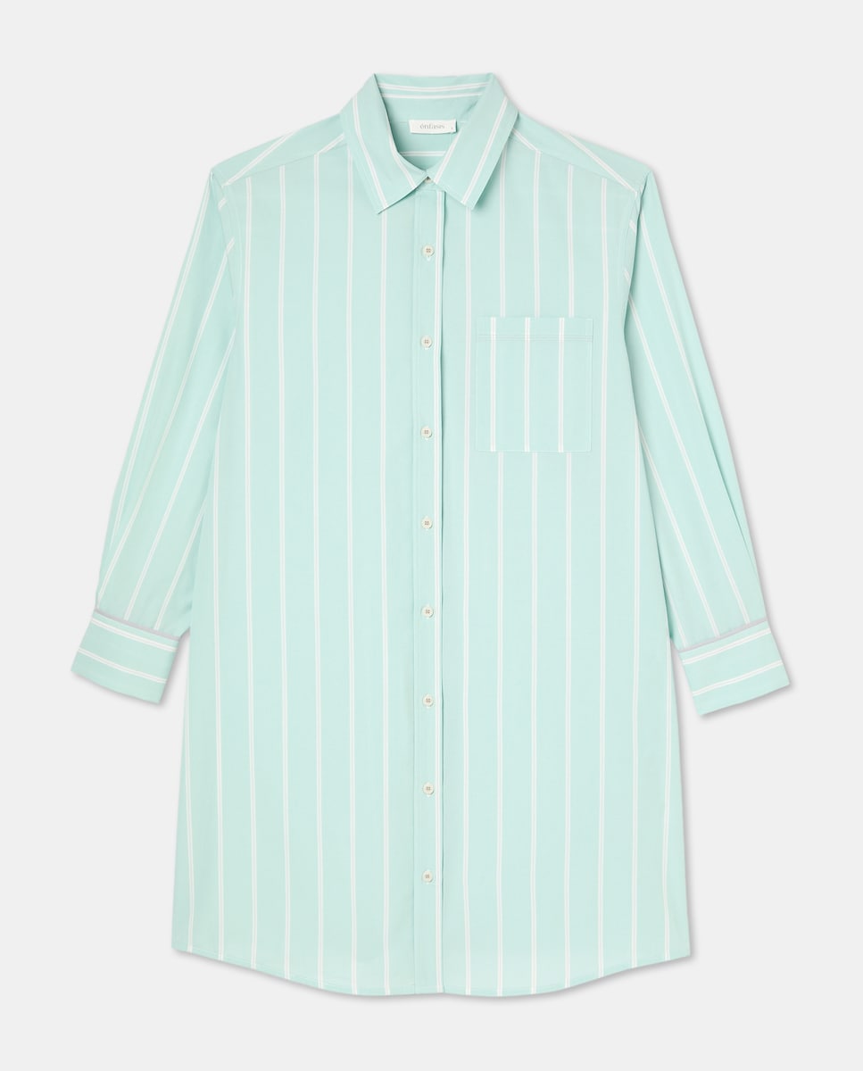 Camisa Aberta com Detalhe de Bolso Verde-3