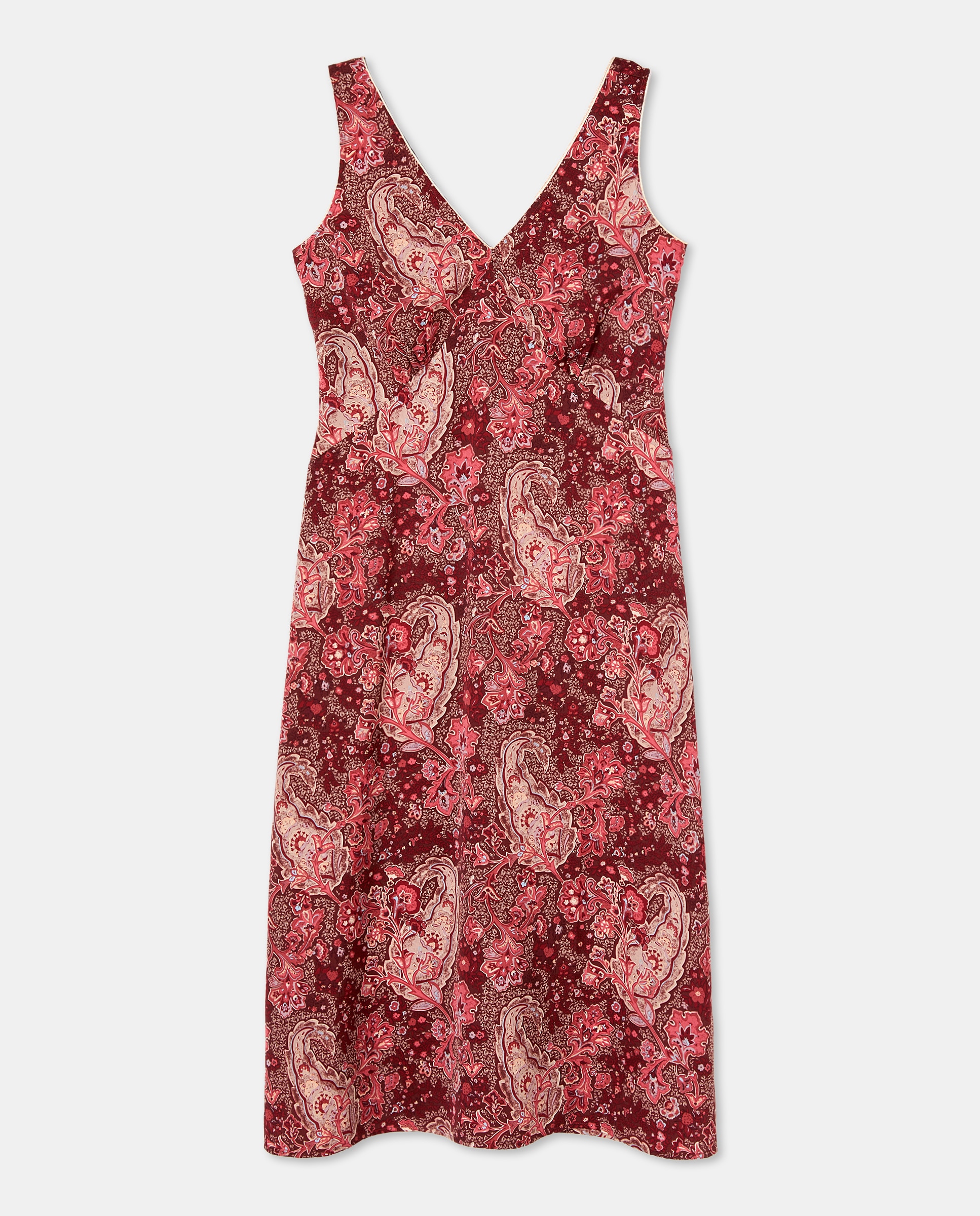 Camisa de Dormir Estampada sem Mangas Vermelho-4