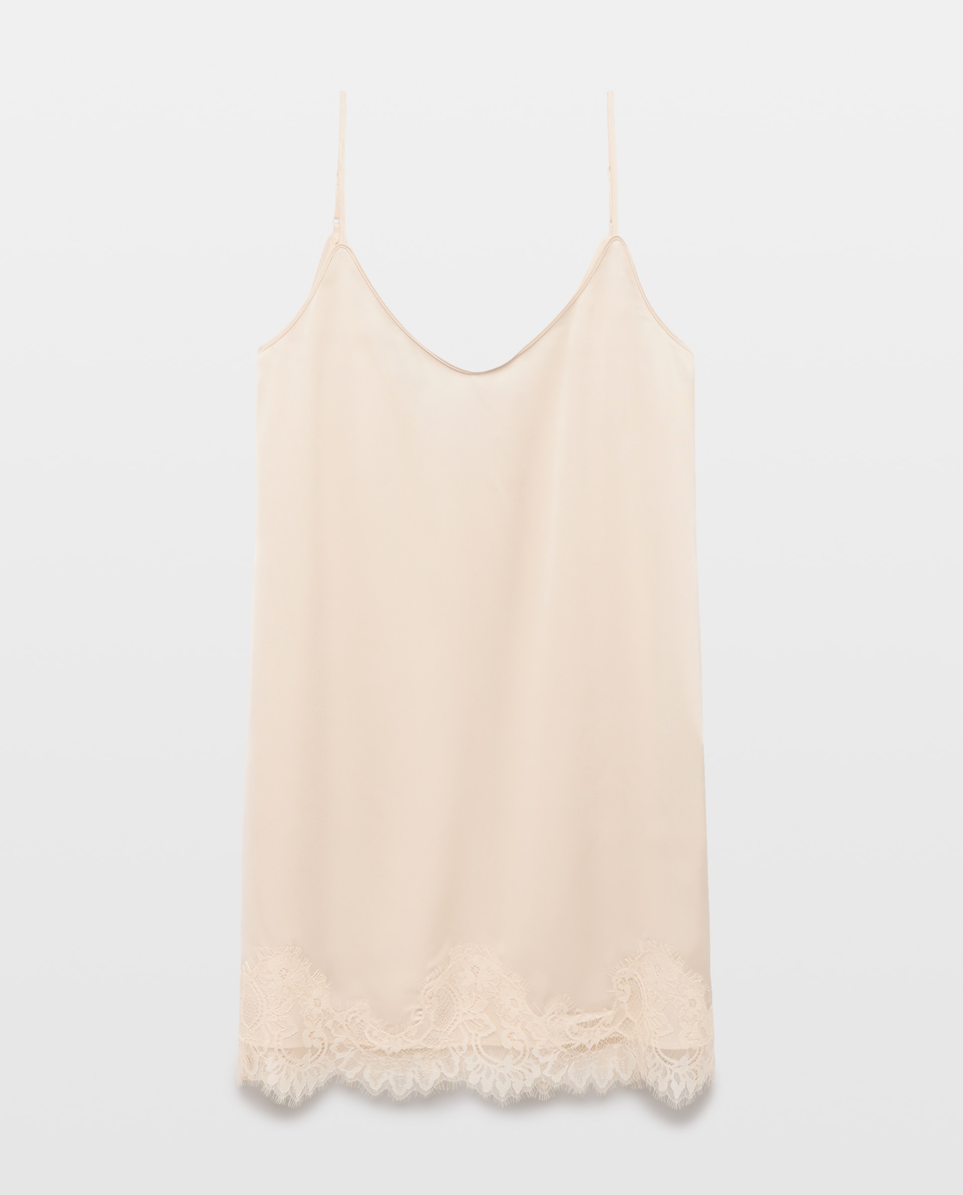 Camisón tirantes de mujer en satén con inserciones de encaje - Énfasis - 150 Vainilla 150 Vainilla-4