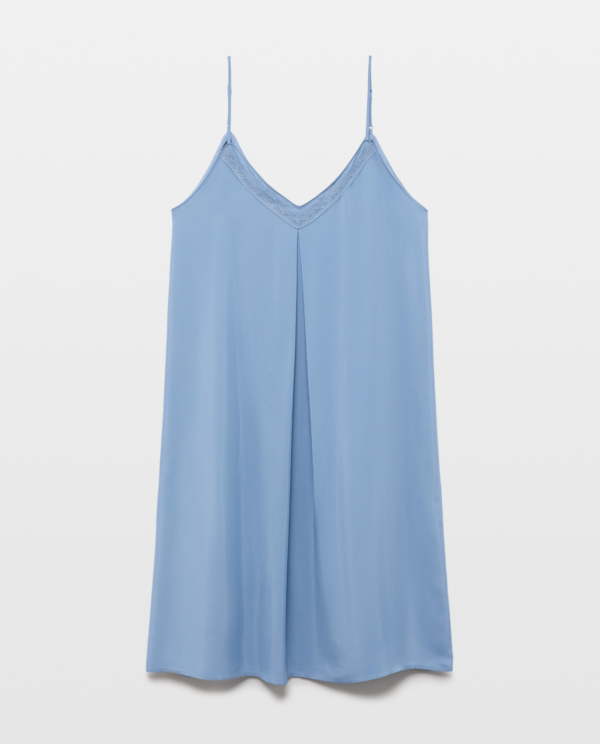 Camisa de Dormir Lisa de Alças 400 Azul-4