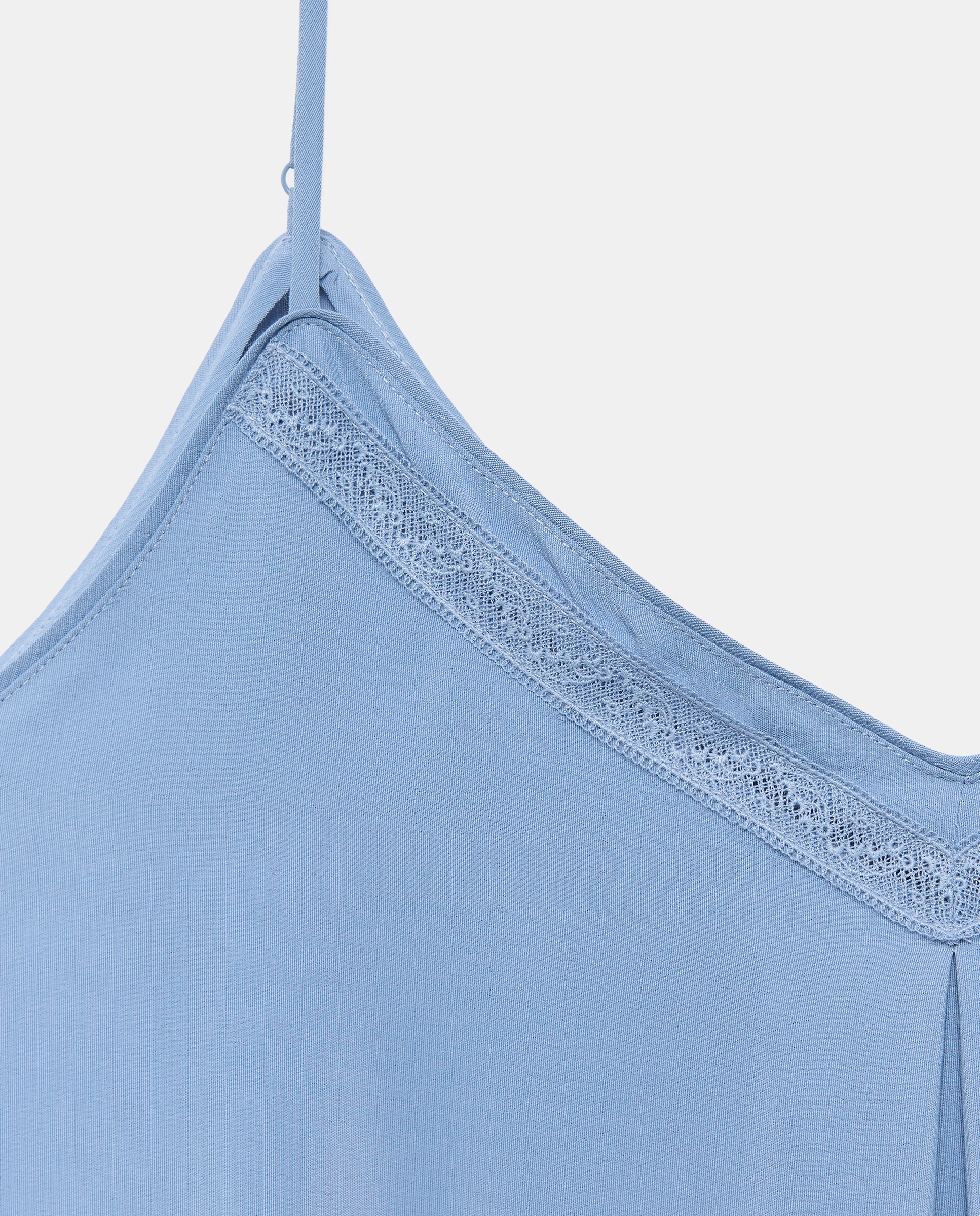 Camisa de Dormir Lisa de Alças 400 Azul-5
