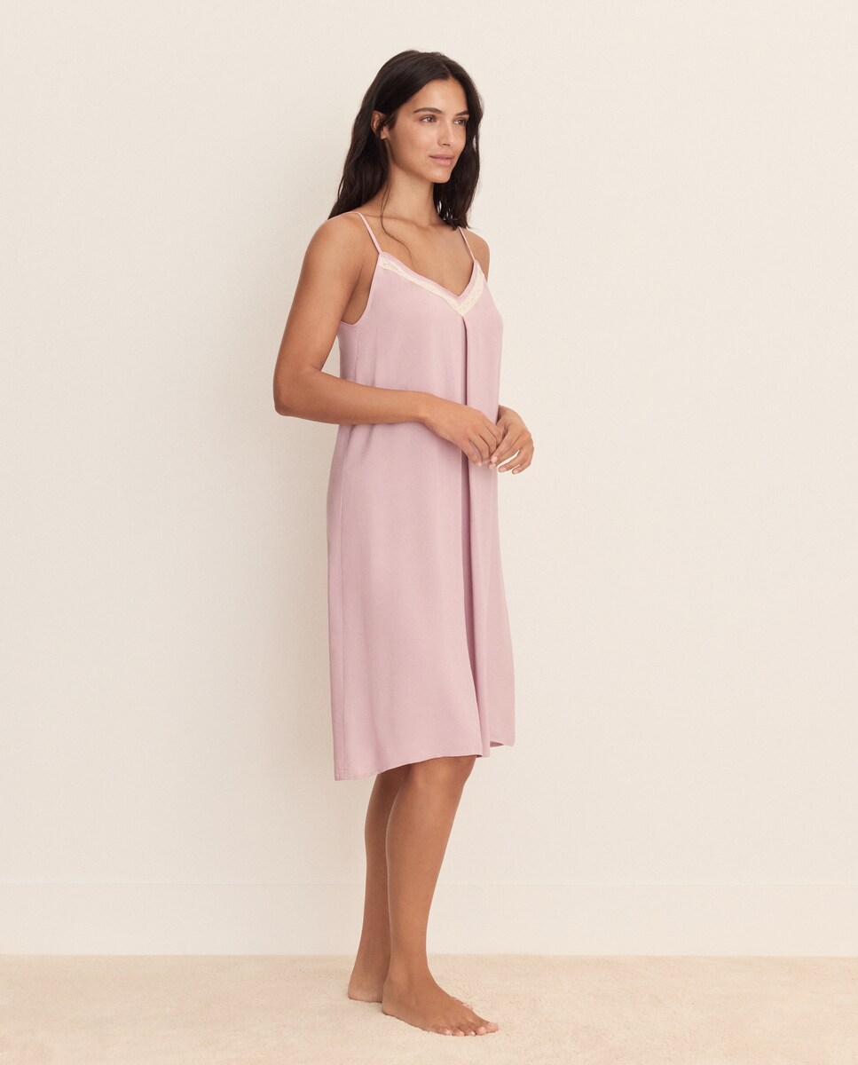 Imagen 0 de Camisón liso de tirantes de mujer 200 Rosa