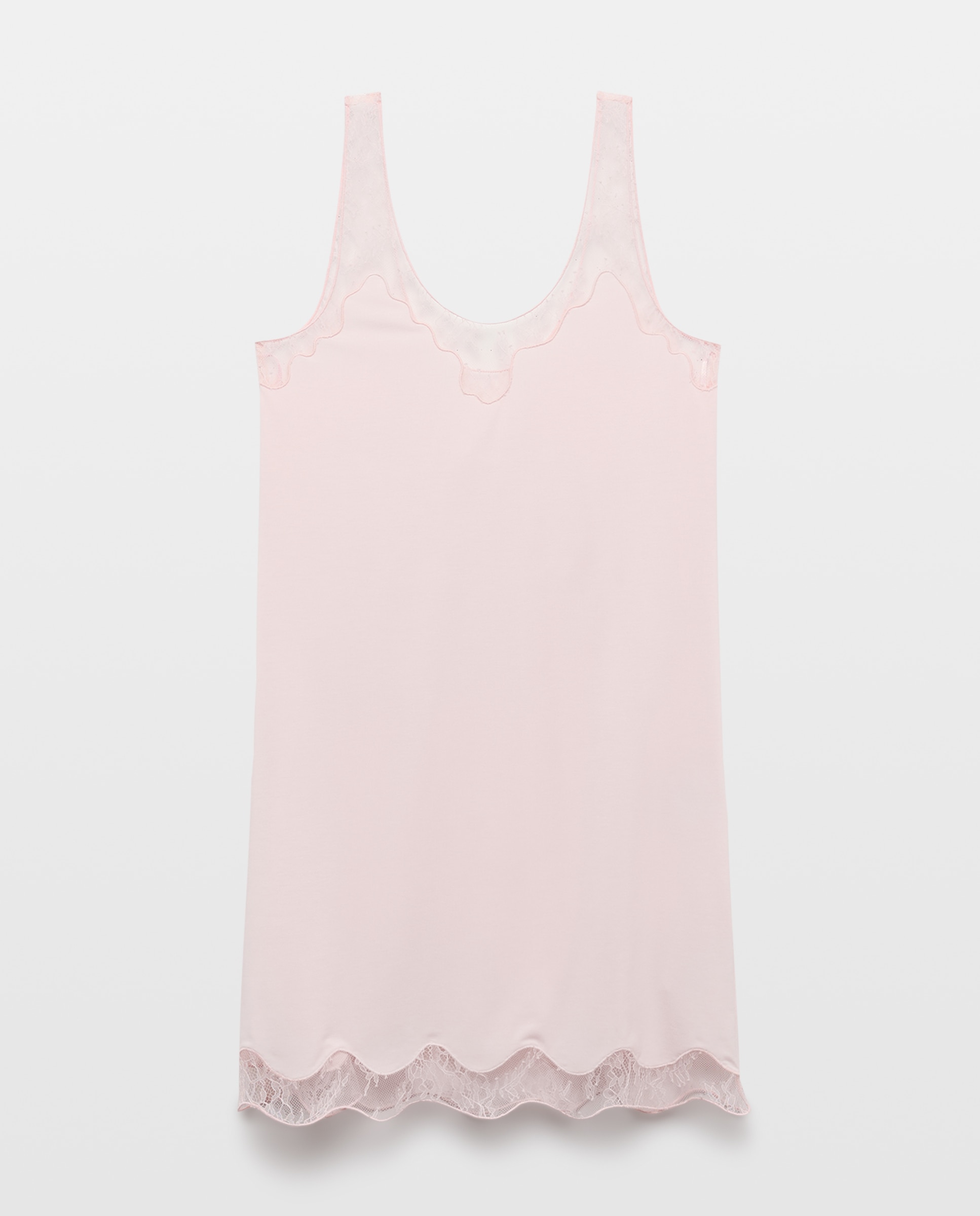 Camisón liso de tirantes de mujer - Énfasis - Rosa claro Rosa claro-4
