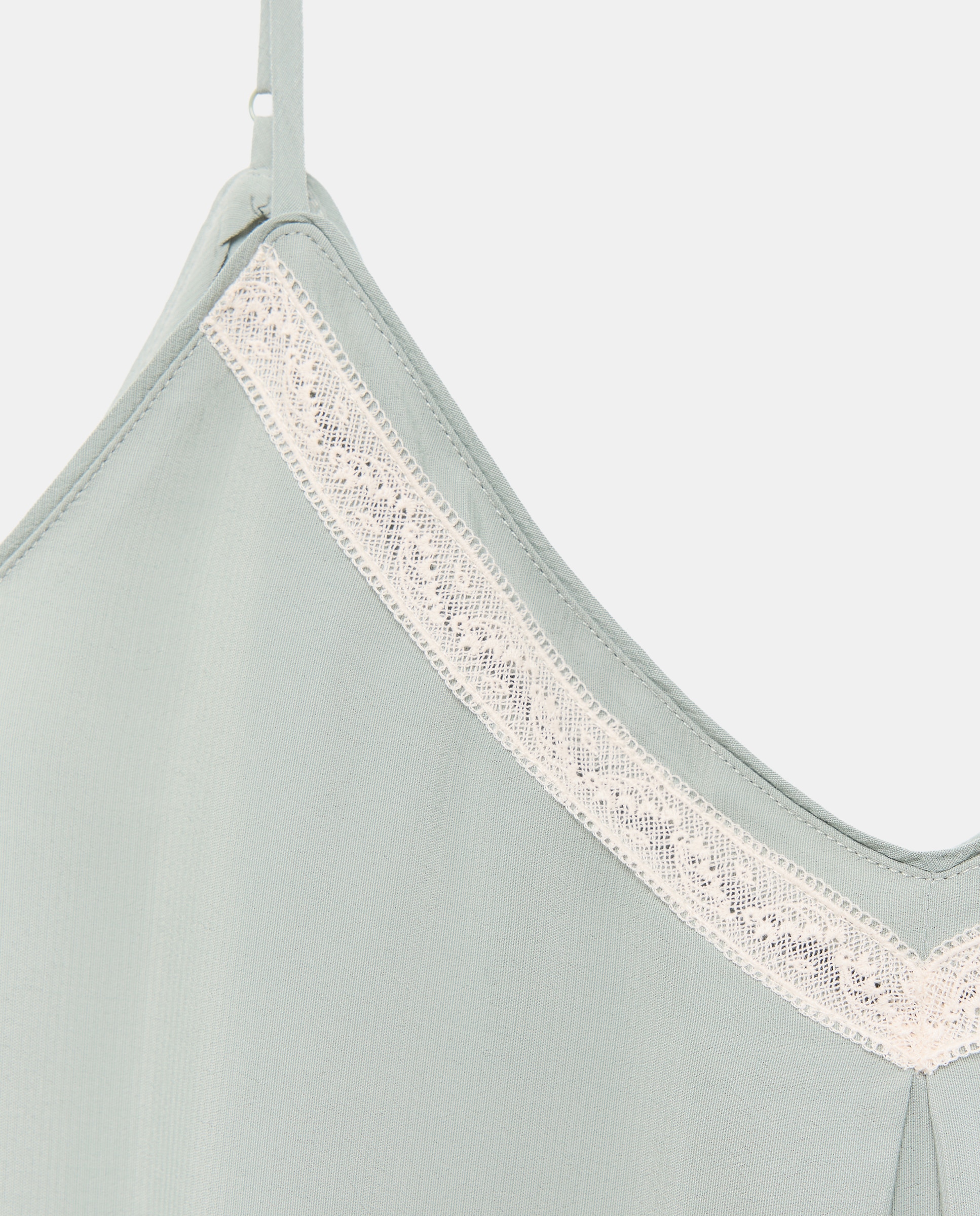 Camisón liso de tirantes de mujer - Énfasis - Verde Verde-5