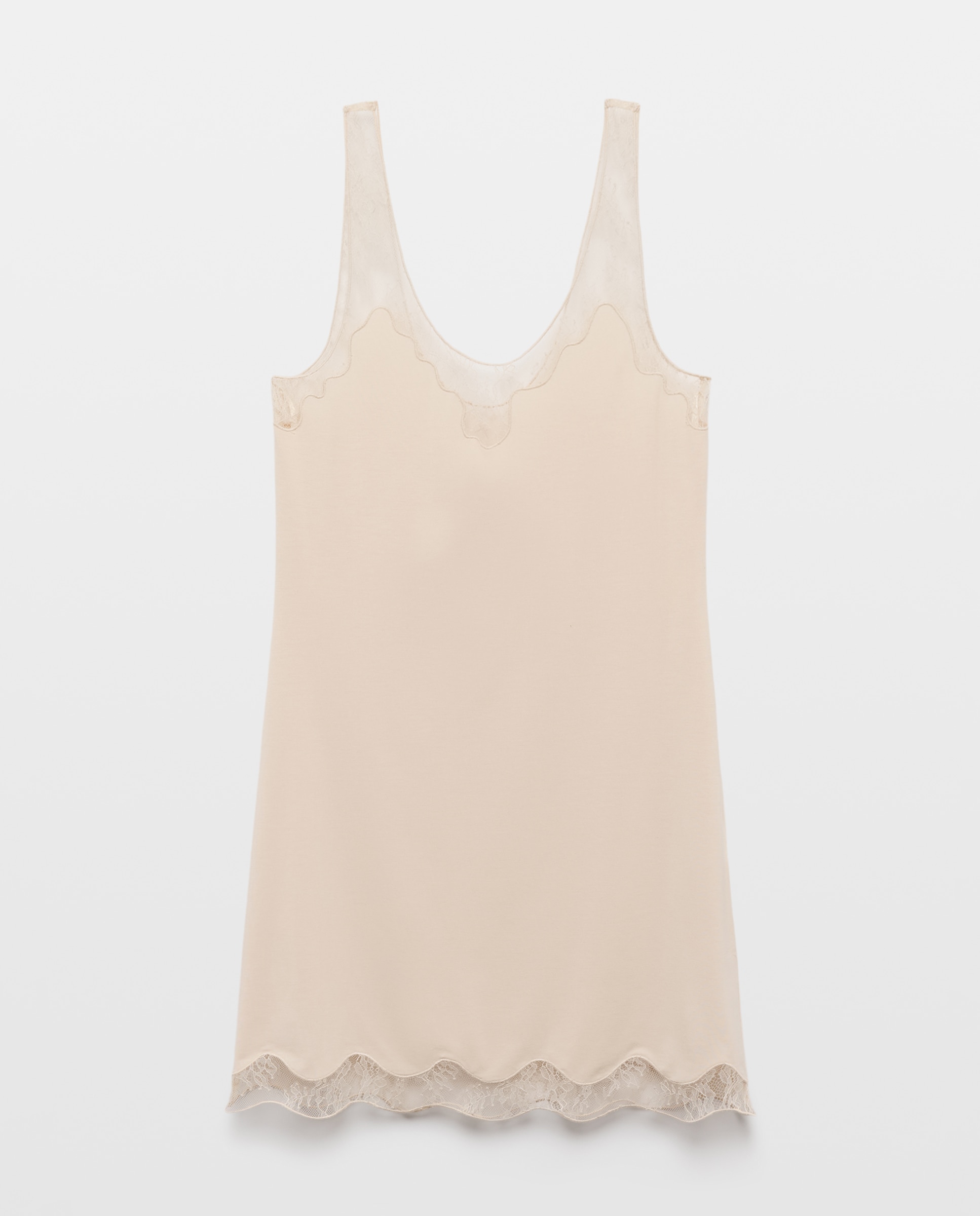 Camisón liso de tirantes de mujer - Énfasis - Beige Beige-4