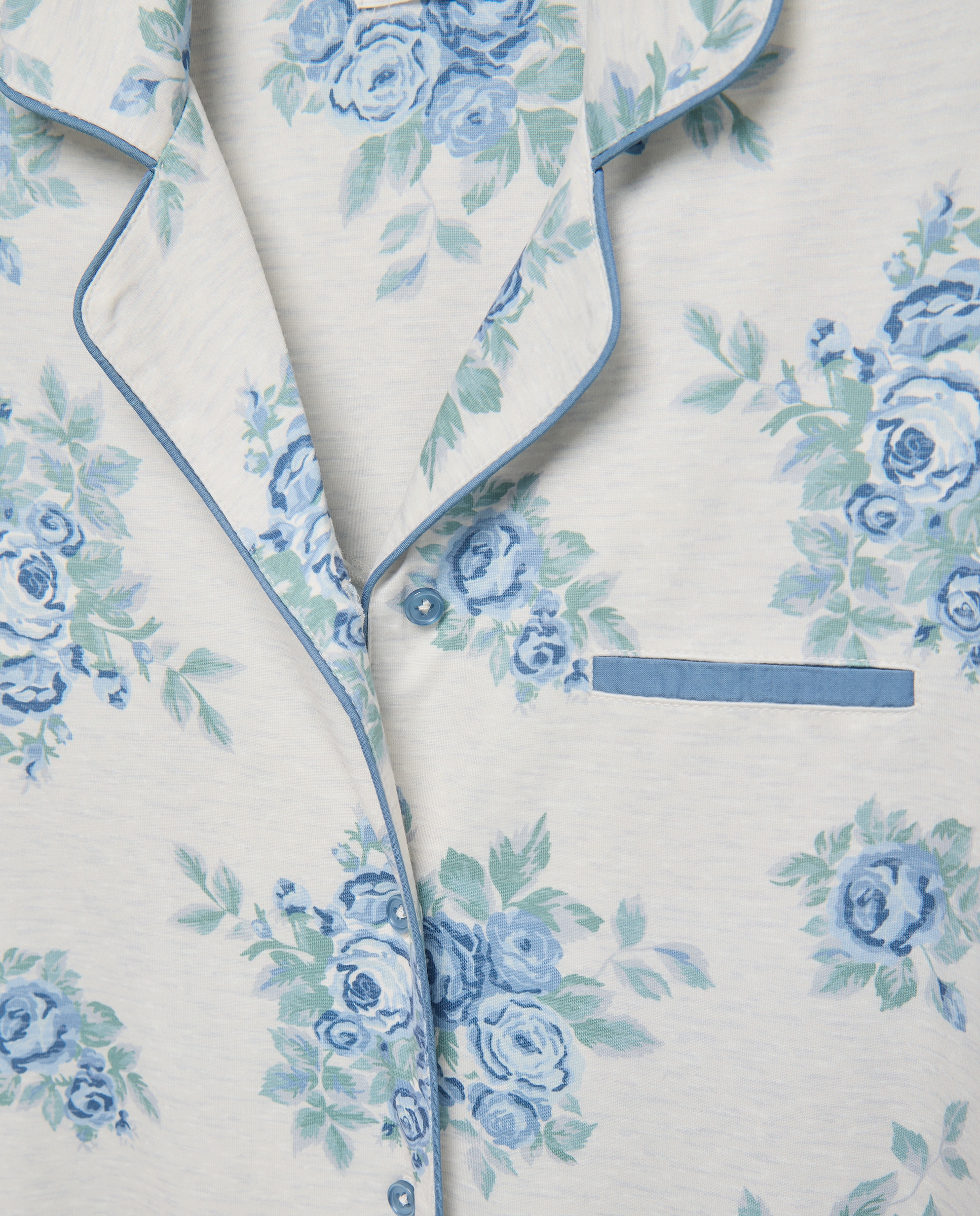 Camisa de Dormir com Botões e Estampado Floral Verde-4