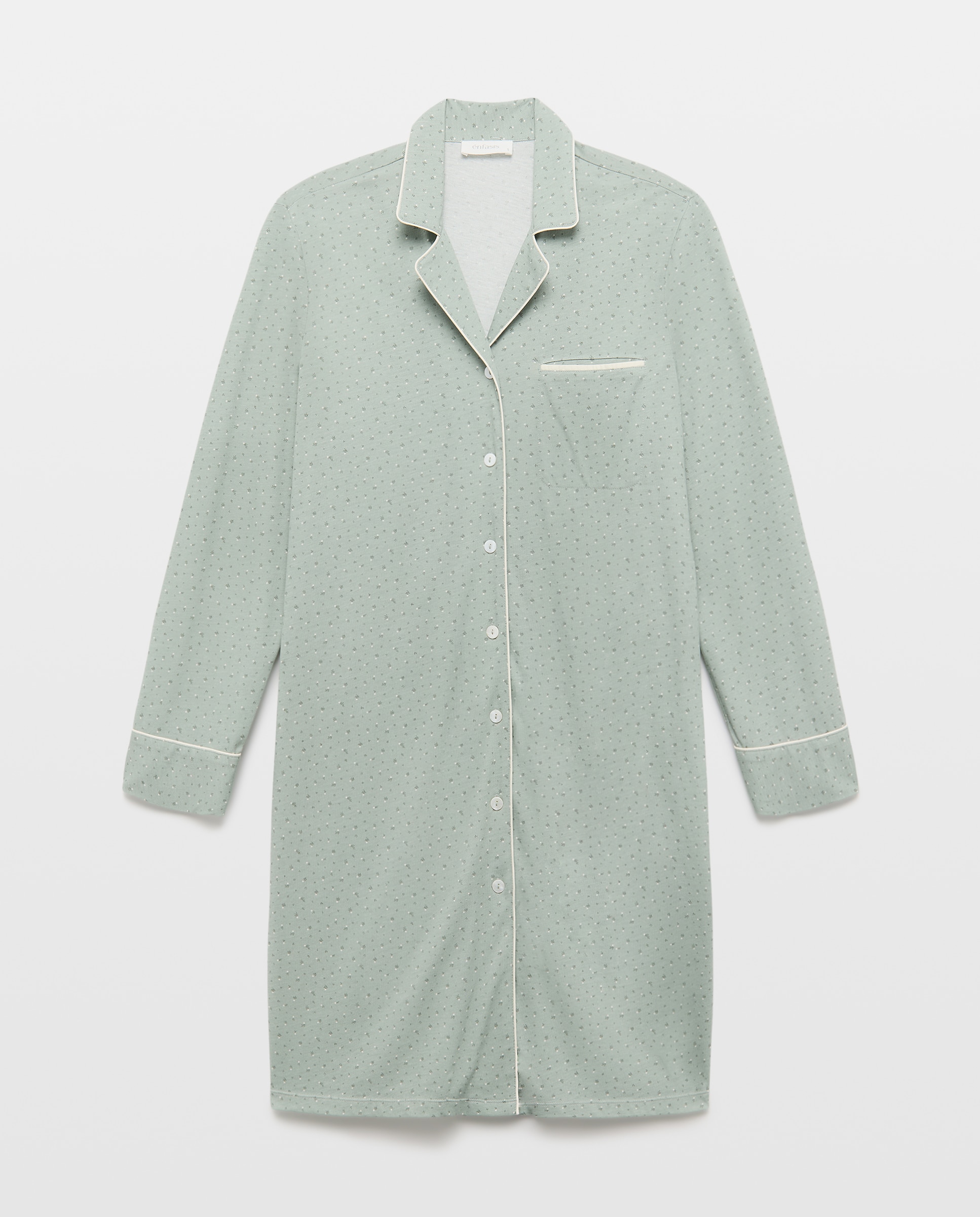 Camisa de Dormir Estampada Verde-3