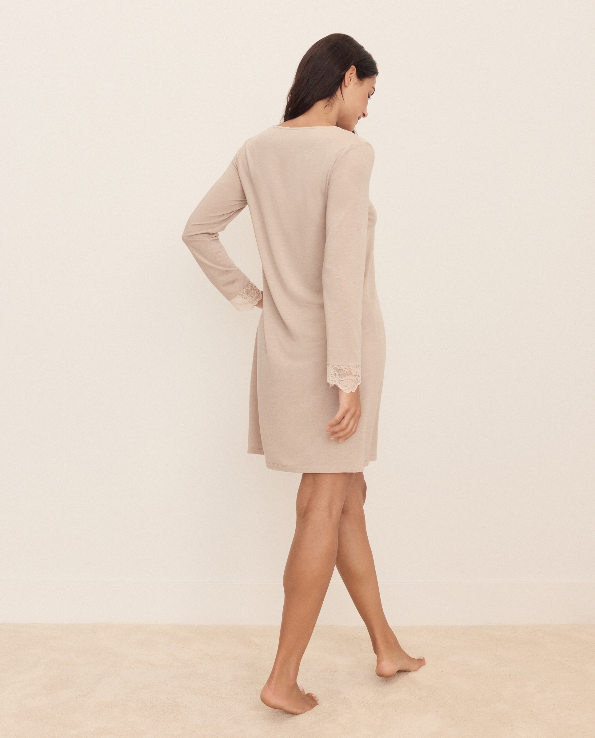 Camisón detalles cuello - Énfasis - Visón claro Visón claro-2