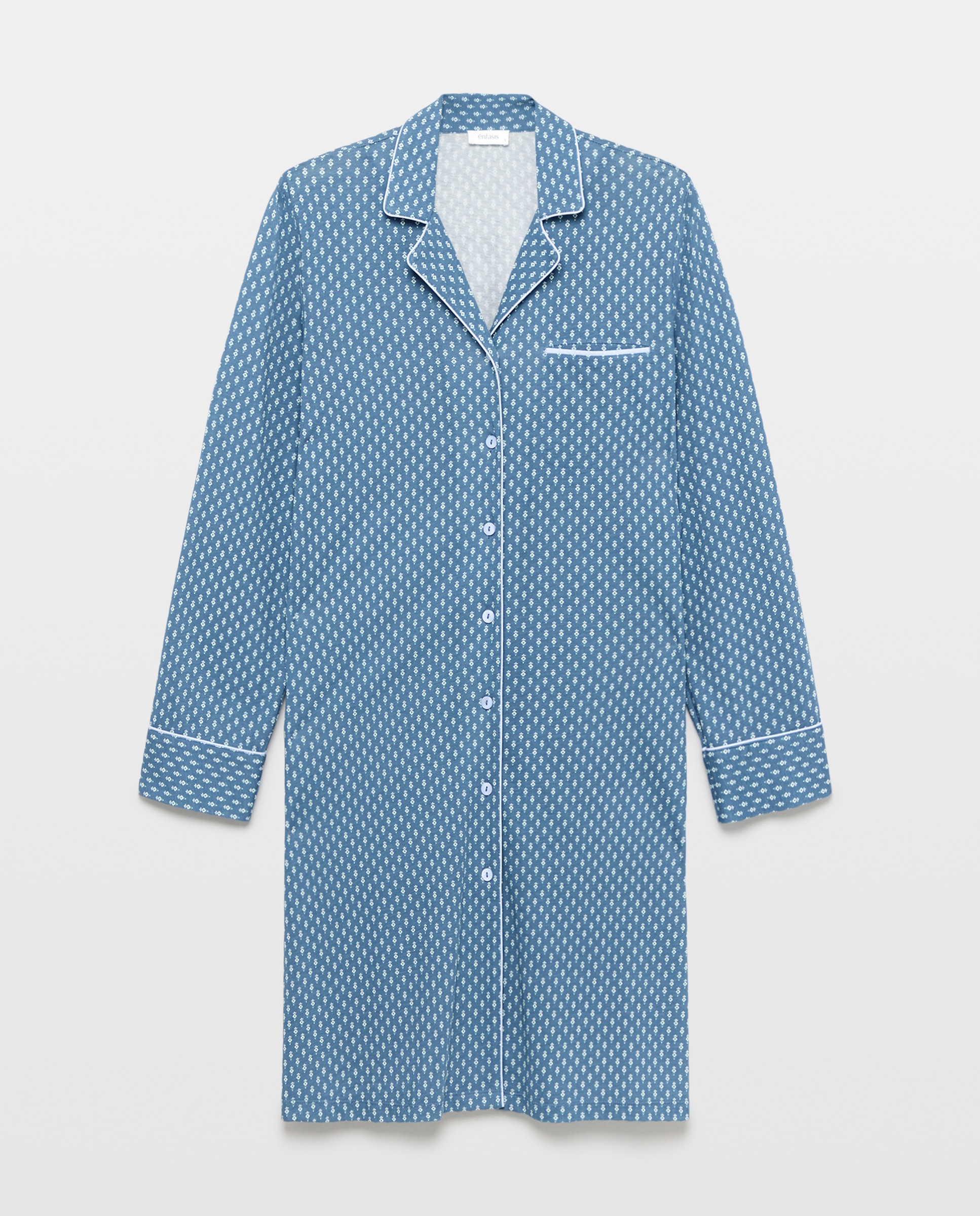 Camisa de Dormir Estampada Castanho-3