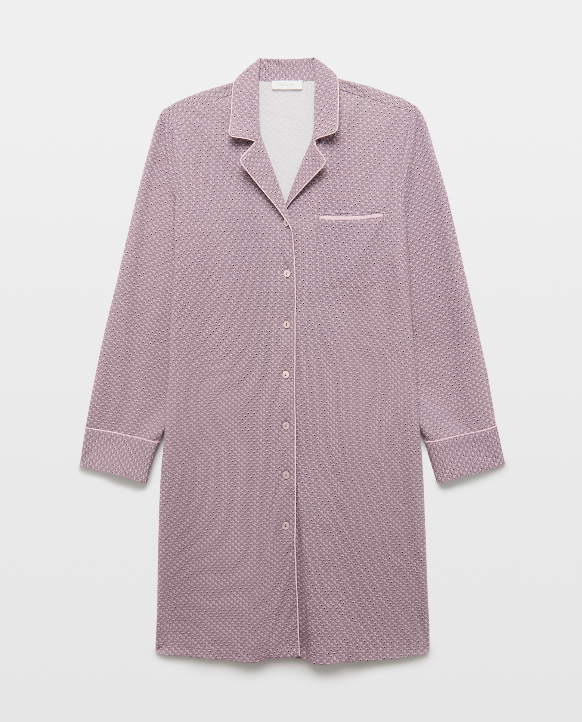 Camisa de Dormir Estampada Rosa-3
