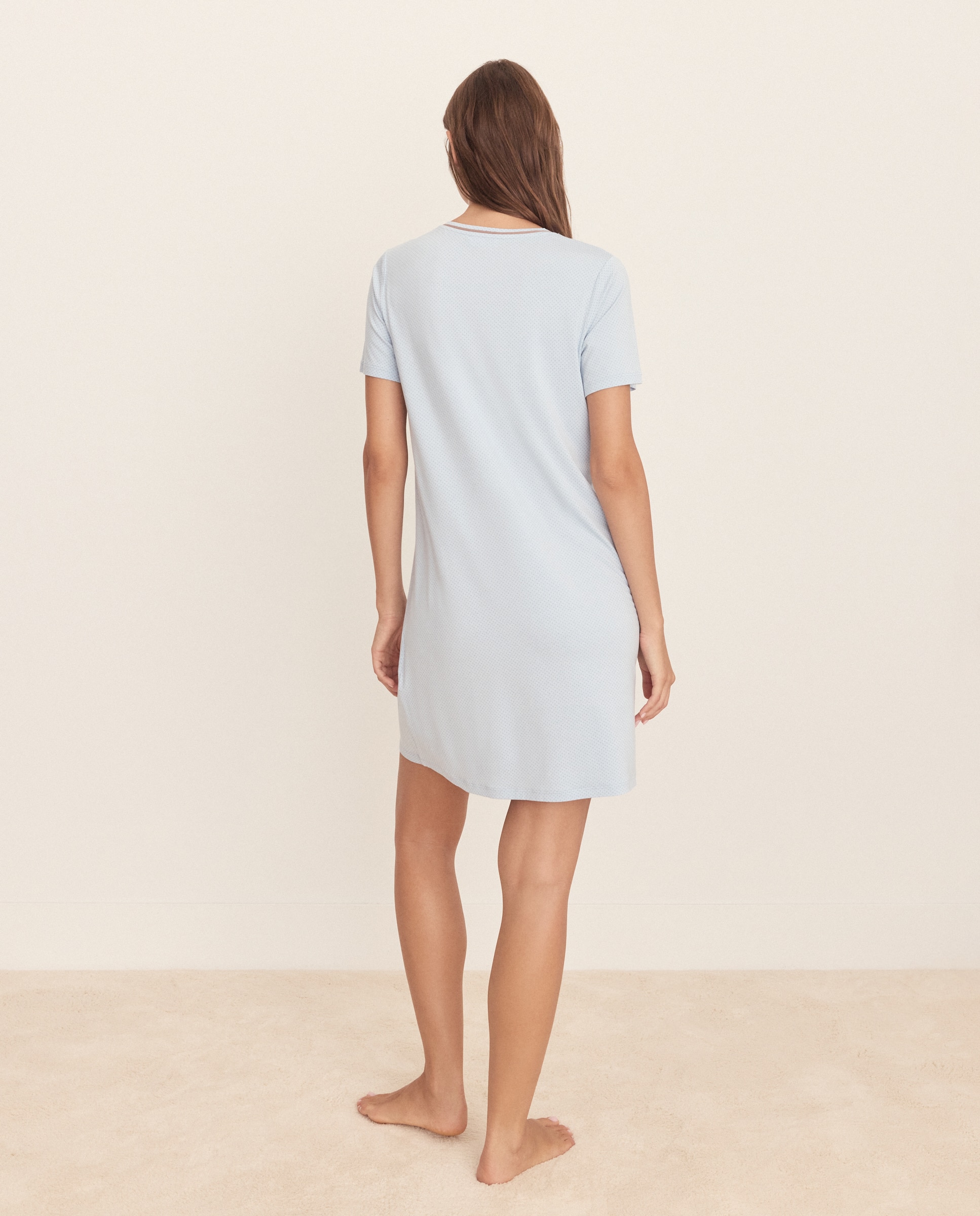 Camisa de dormir de mulher Azul-2