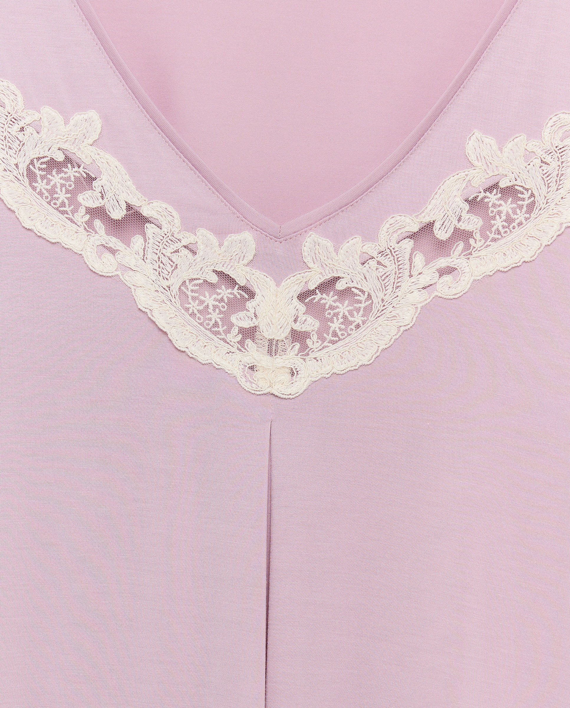 Camisón liso encaje escote - Énfasis - Azul Azul-4