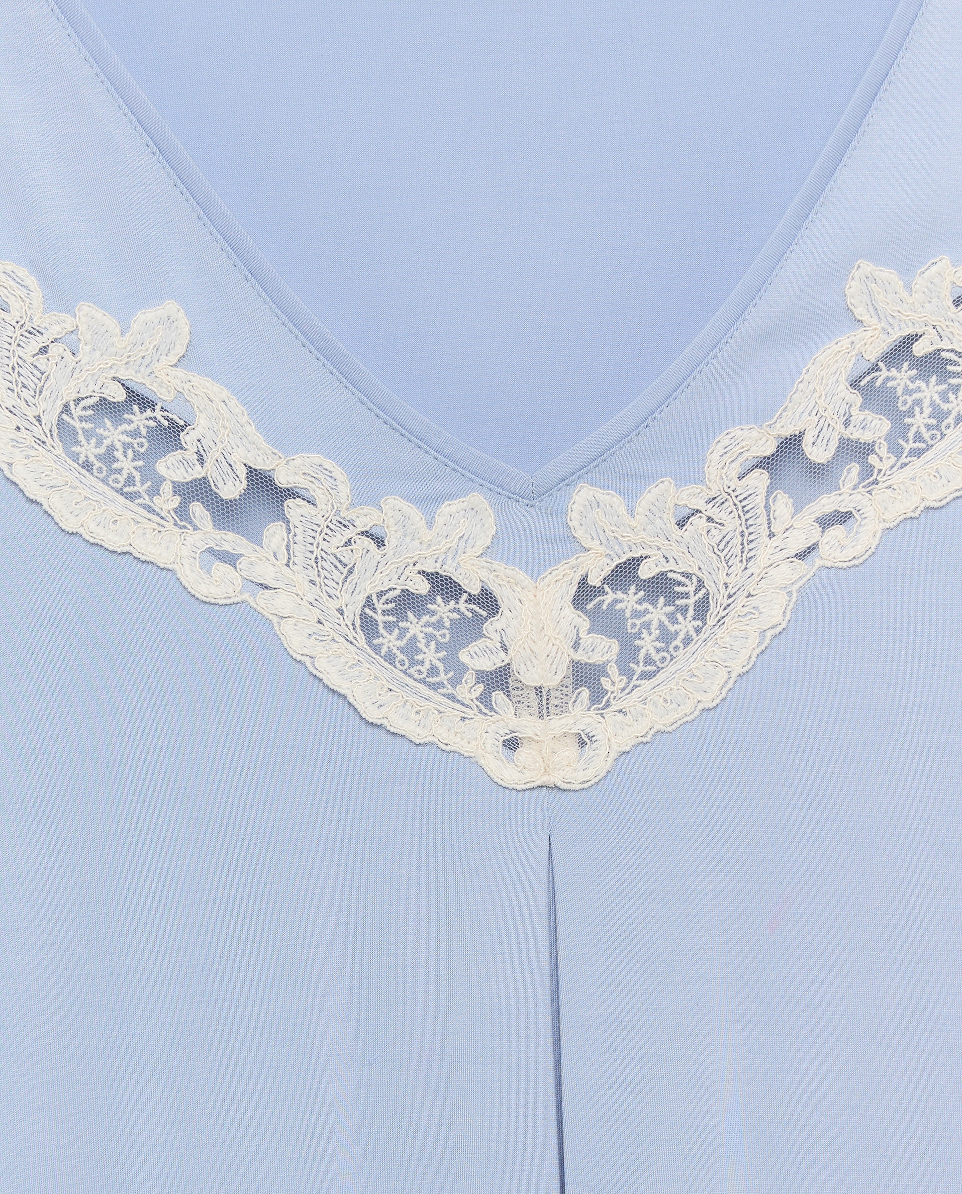 Camisón liso encaje escote - Énfasis - 400 Azul 400 Azul-4