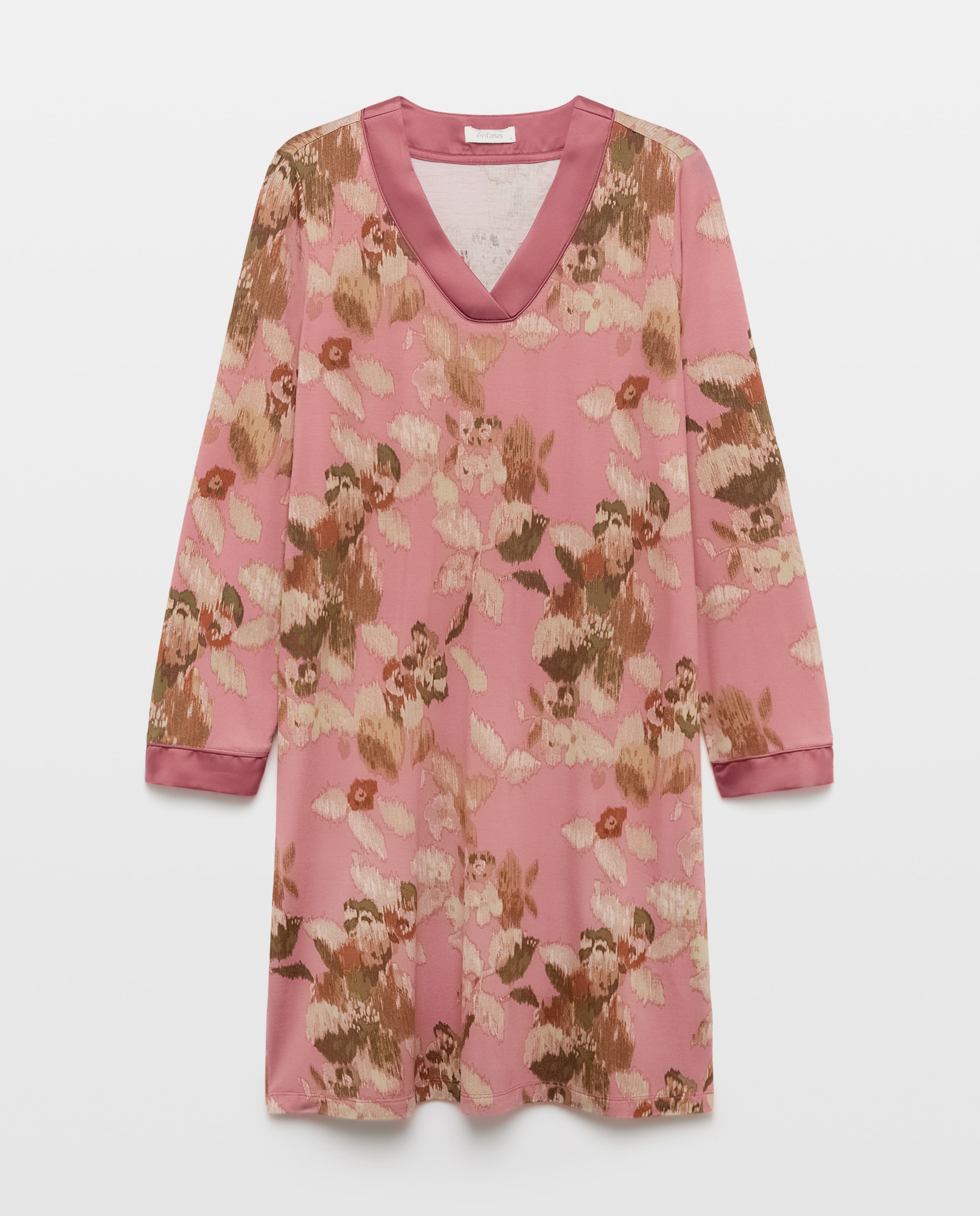 Camisón estampado ikat pico - Énfasis - Rosa Rosa-1