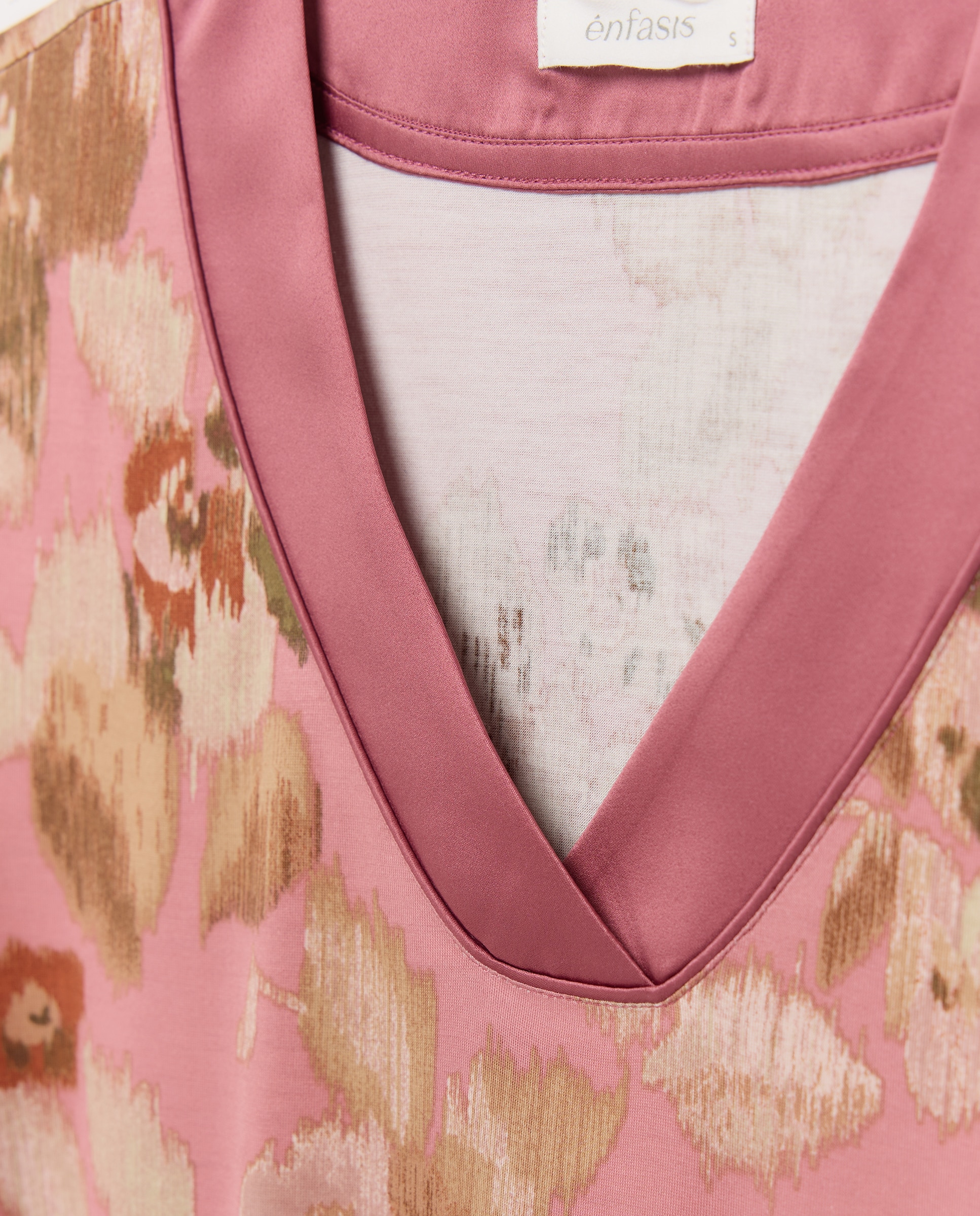 Camisón estampado ikat pico - Énfasis - Rosa Rosa-2