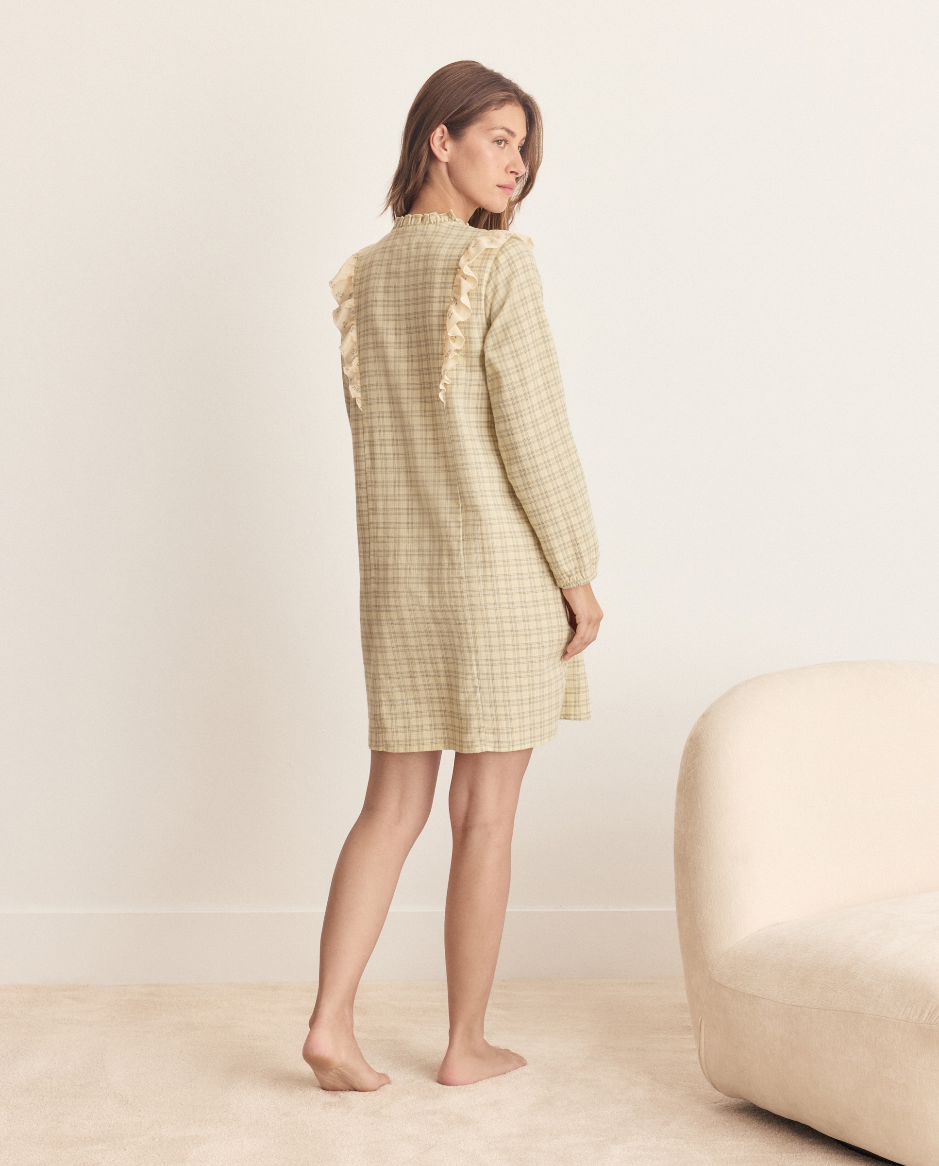 Camisón estampado con volantes de mujer - Énfasis - Verde Verde-2