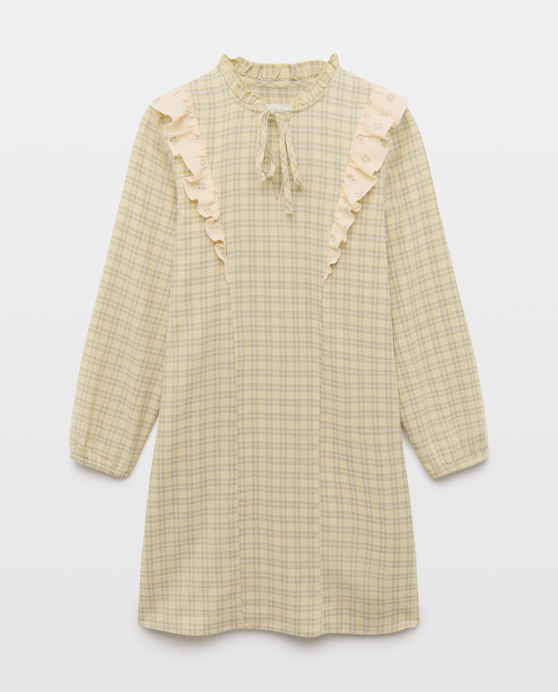 Camisón estampado con volantes de mujer - Énfasis - Verde Verde-4