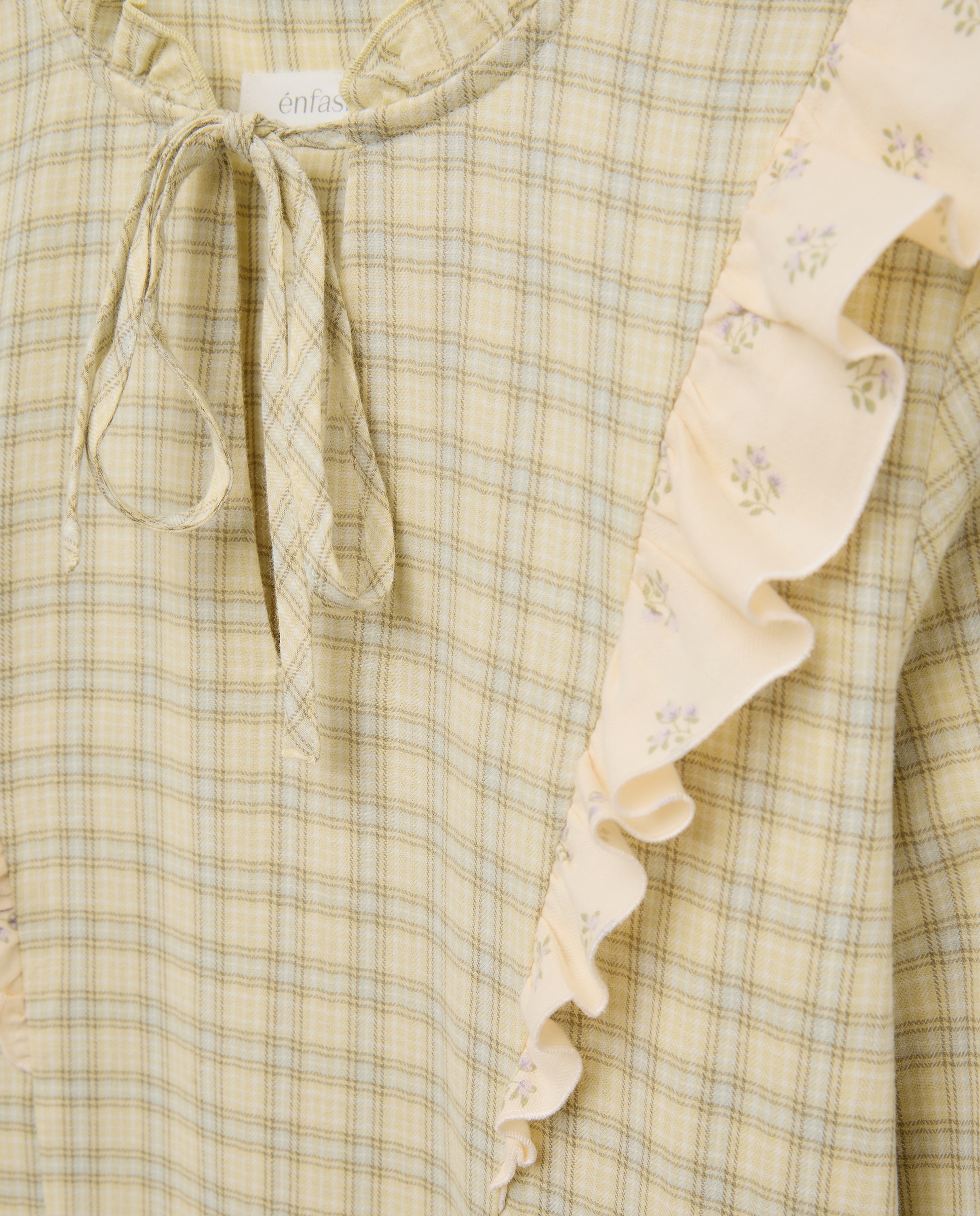 Camisón estampado con volantes de mujer - Énfasis - Verde Verde-5