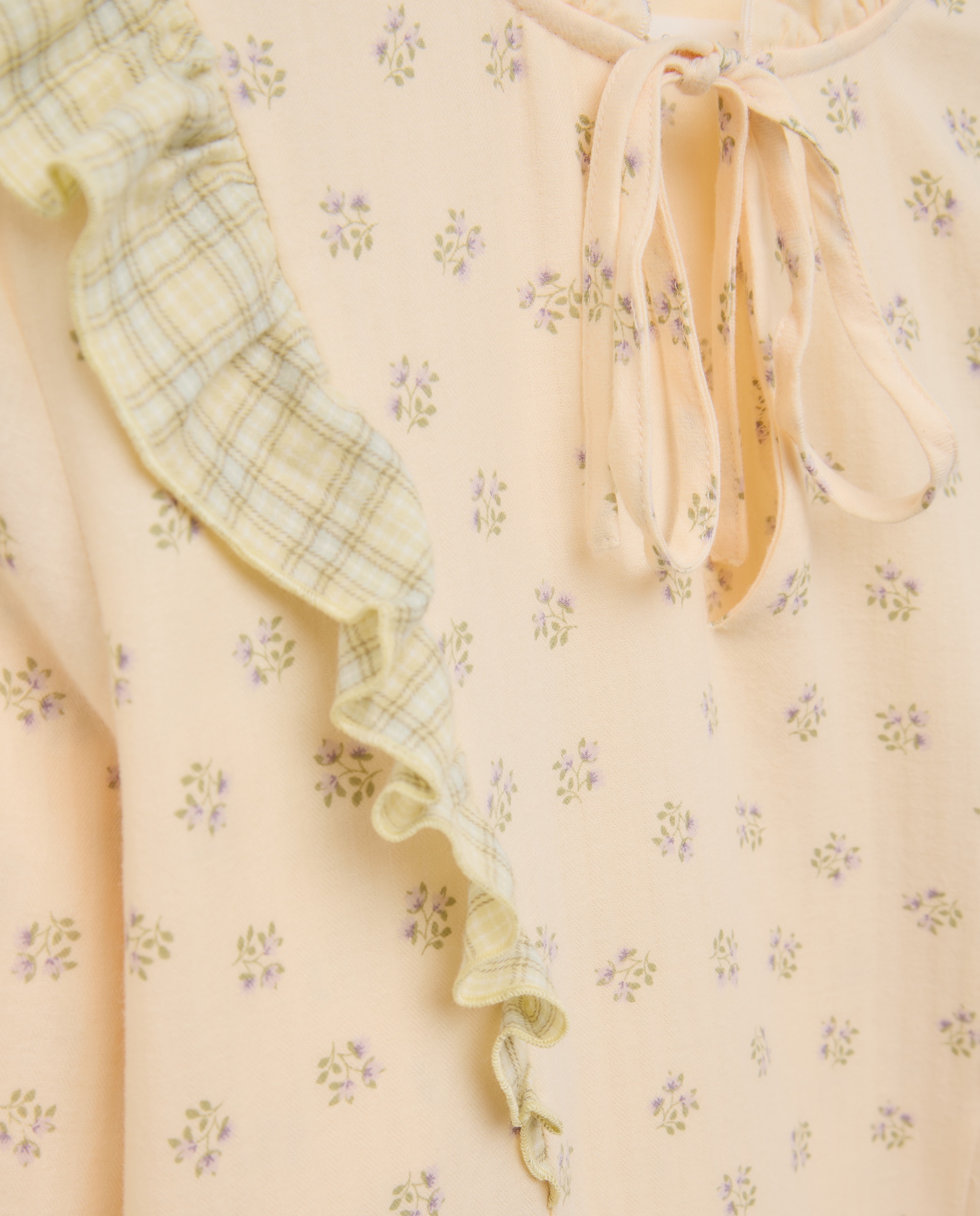 Camisón estampado con volantes de mujer - Énfasis - Morado Morado-5